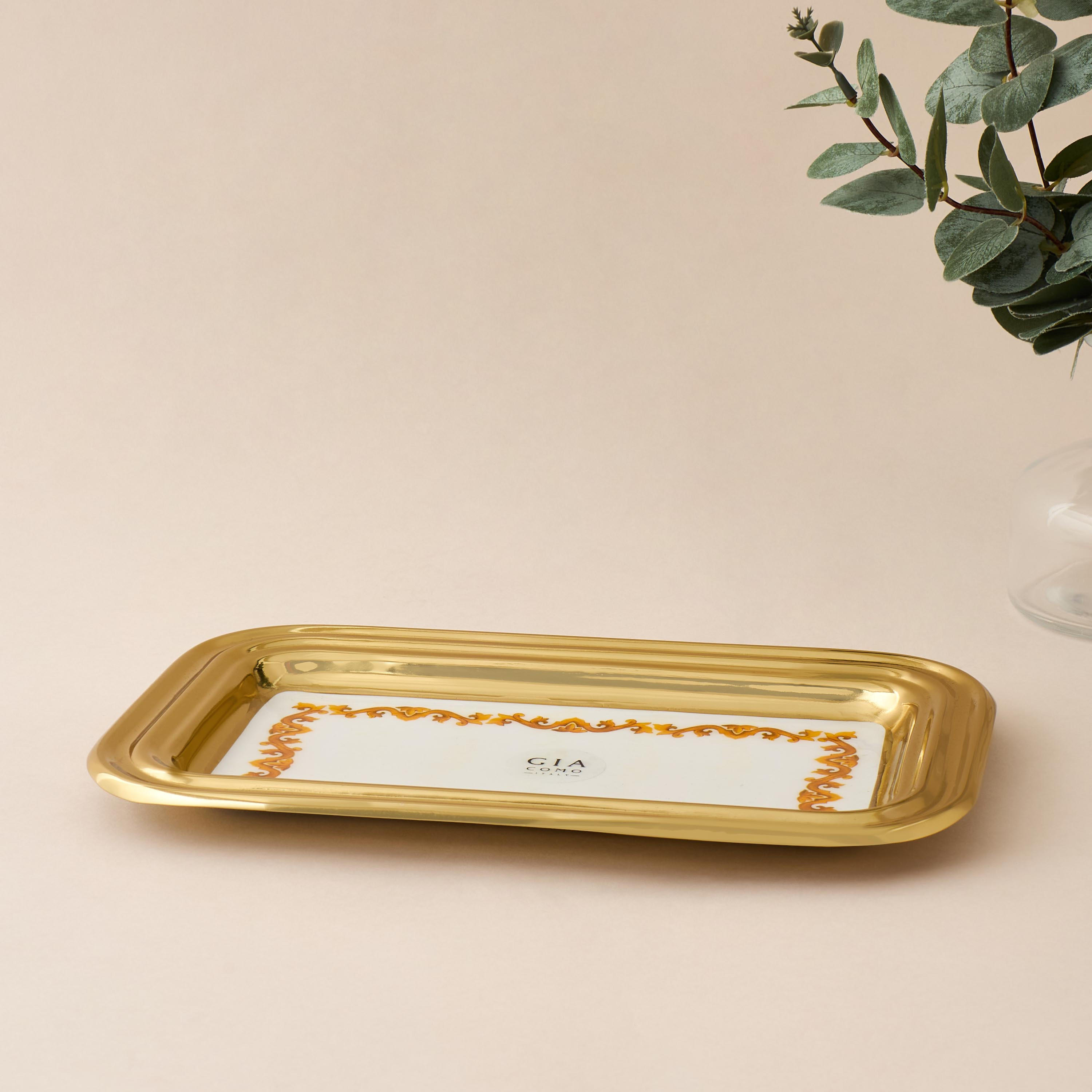 Gia Como Metal Decorative Tray - 27 cms-household-decor-boxesandtrays-image-1