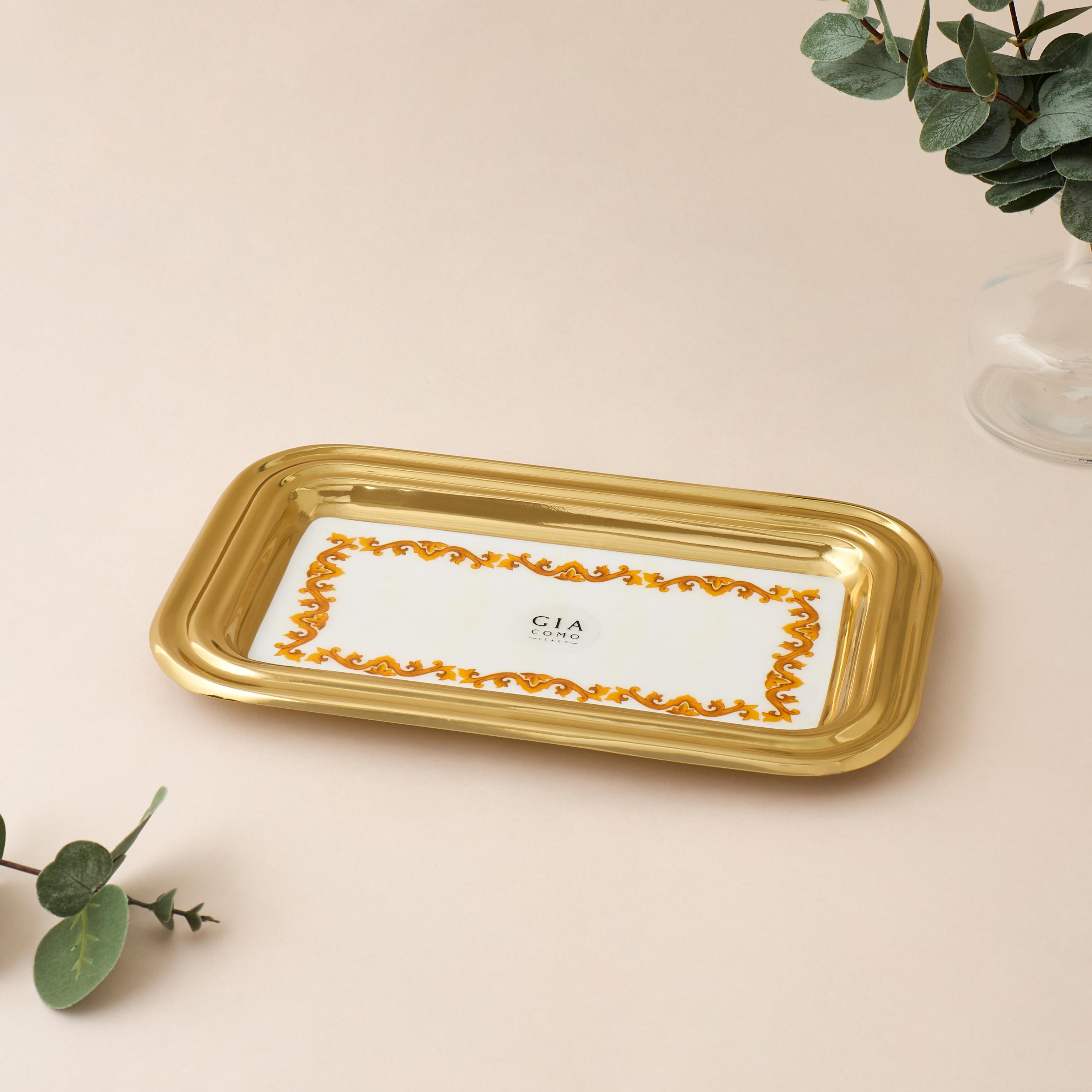 Gia Como Metal Decorative Tray - 27 cms-household-decor-boxesandtrays-image-2