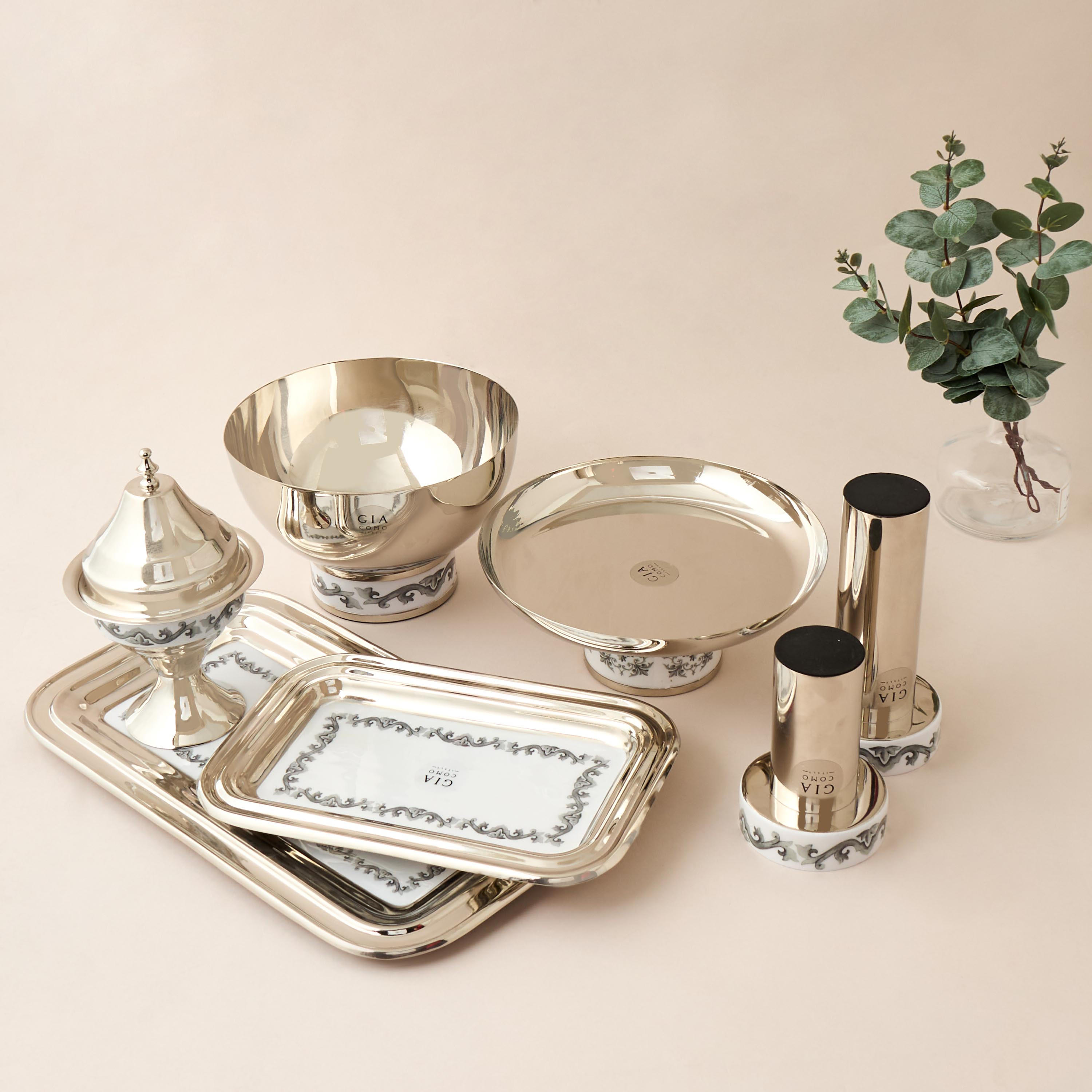 Gia Como Metal Decorative Tray - 27 cms-household-decor-boxesandtrays-image-5
