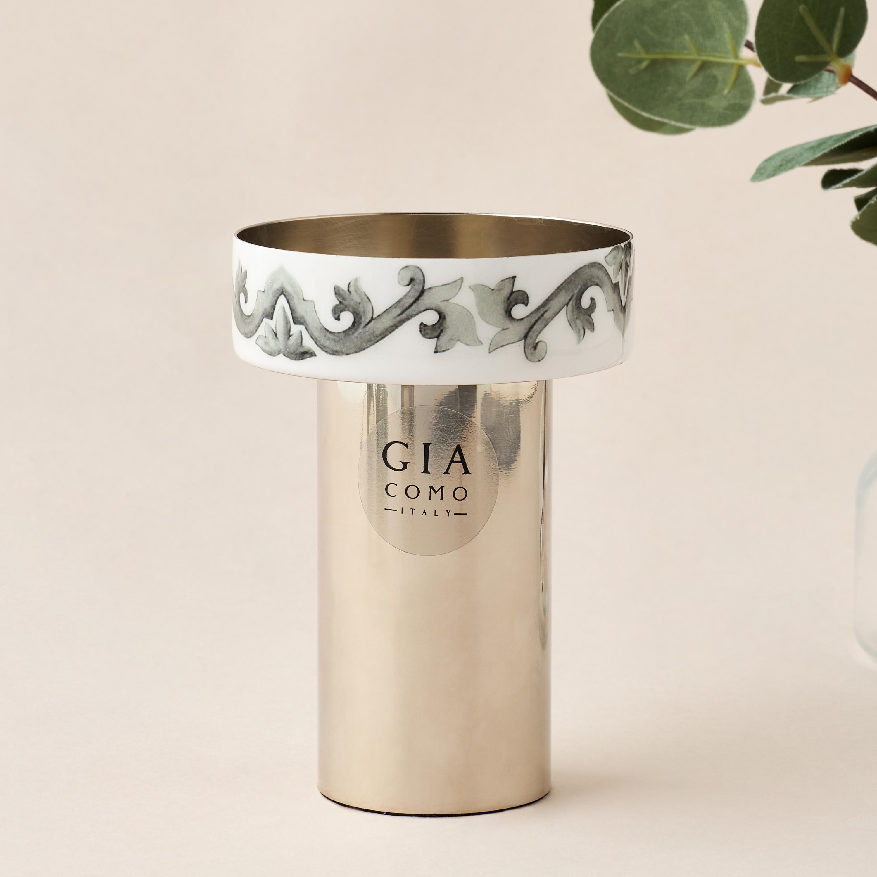 Gia Como Printed Pillar Candleholder - 23 cms-household-decor-candleholdersandlanterns-image-1