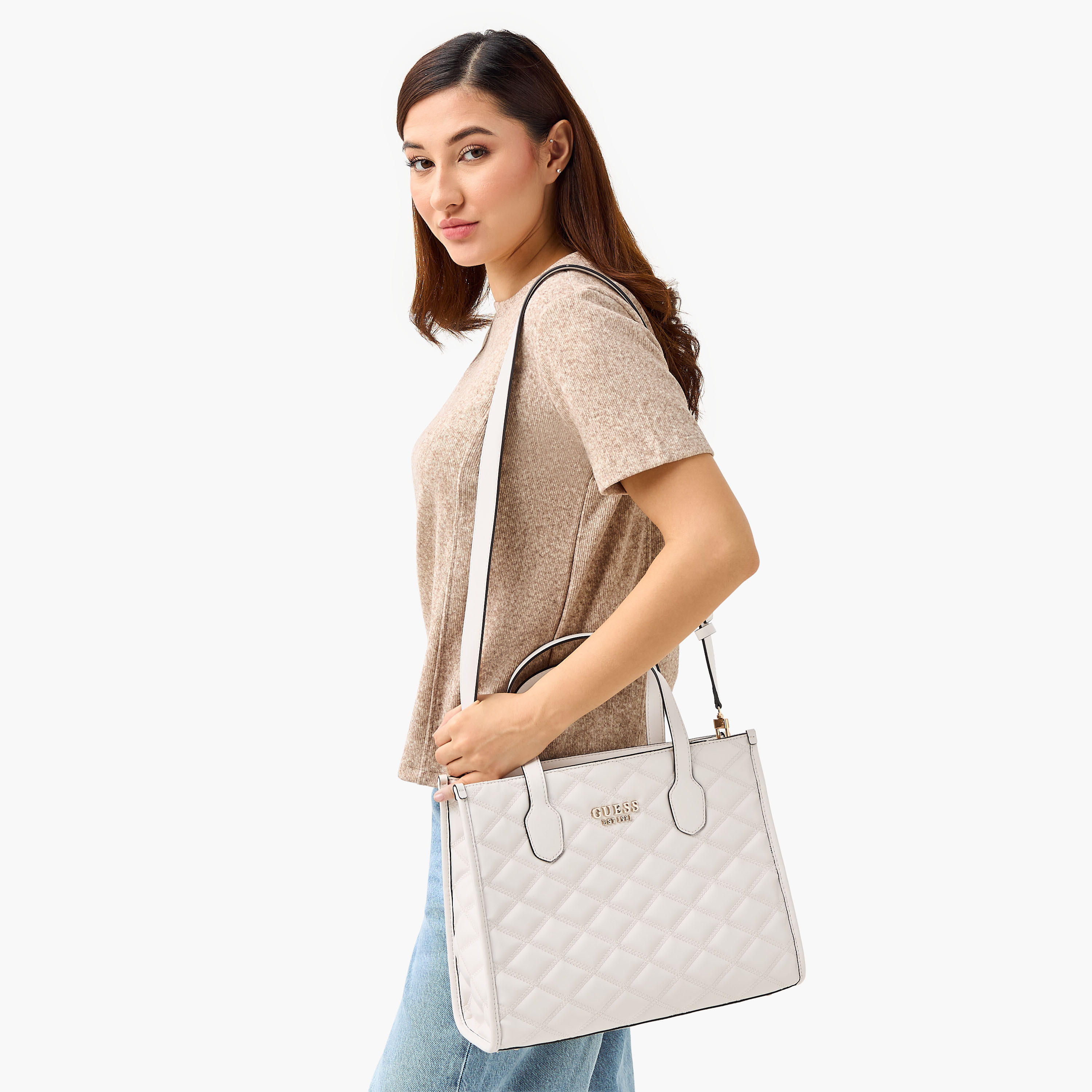 Guess Tamsin Quilted Tote Bag with Double Handle-women-bagsandwallets-handbags-image-2