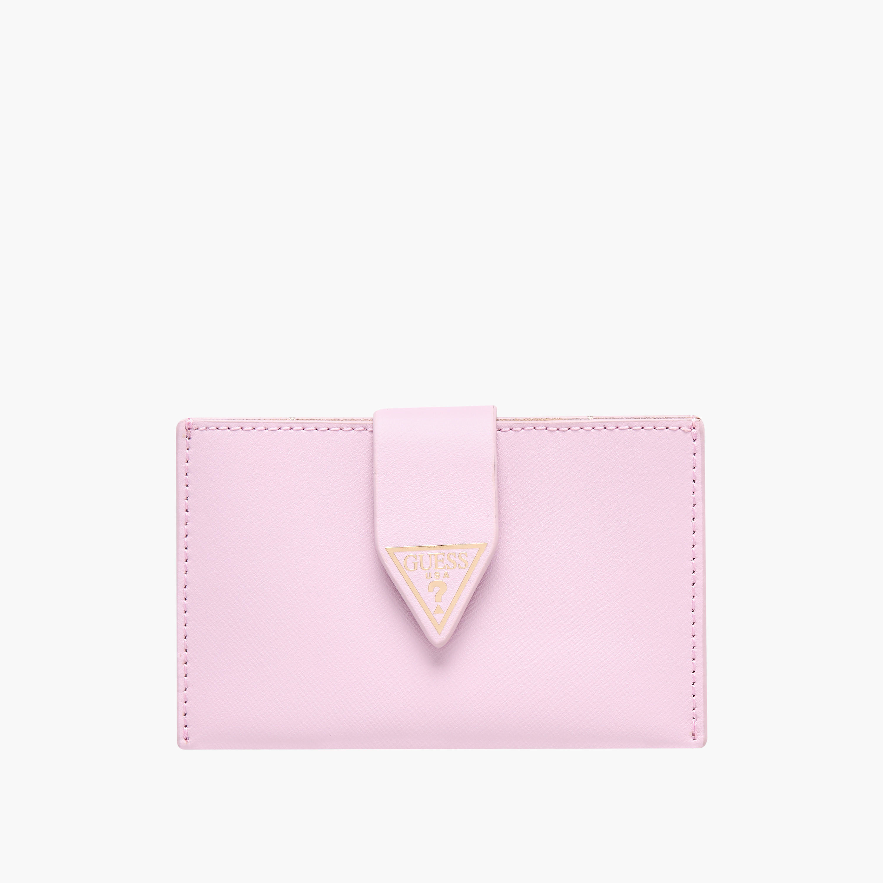 Guess Miriam Textured Card Holder with Button Closure-women-bagsandwallets-wallets-image-1