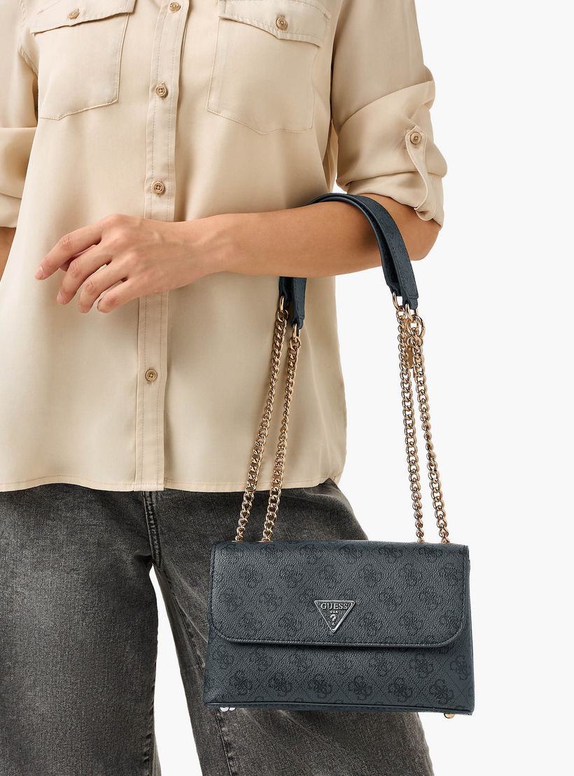 Guess Eco Erica Monogram Print Crossbody Bag with Chain Strap-women-bagsandwallets-handbags-image-2
