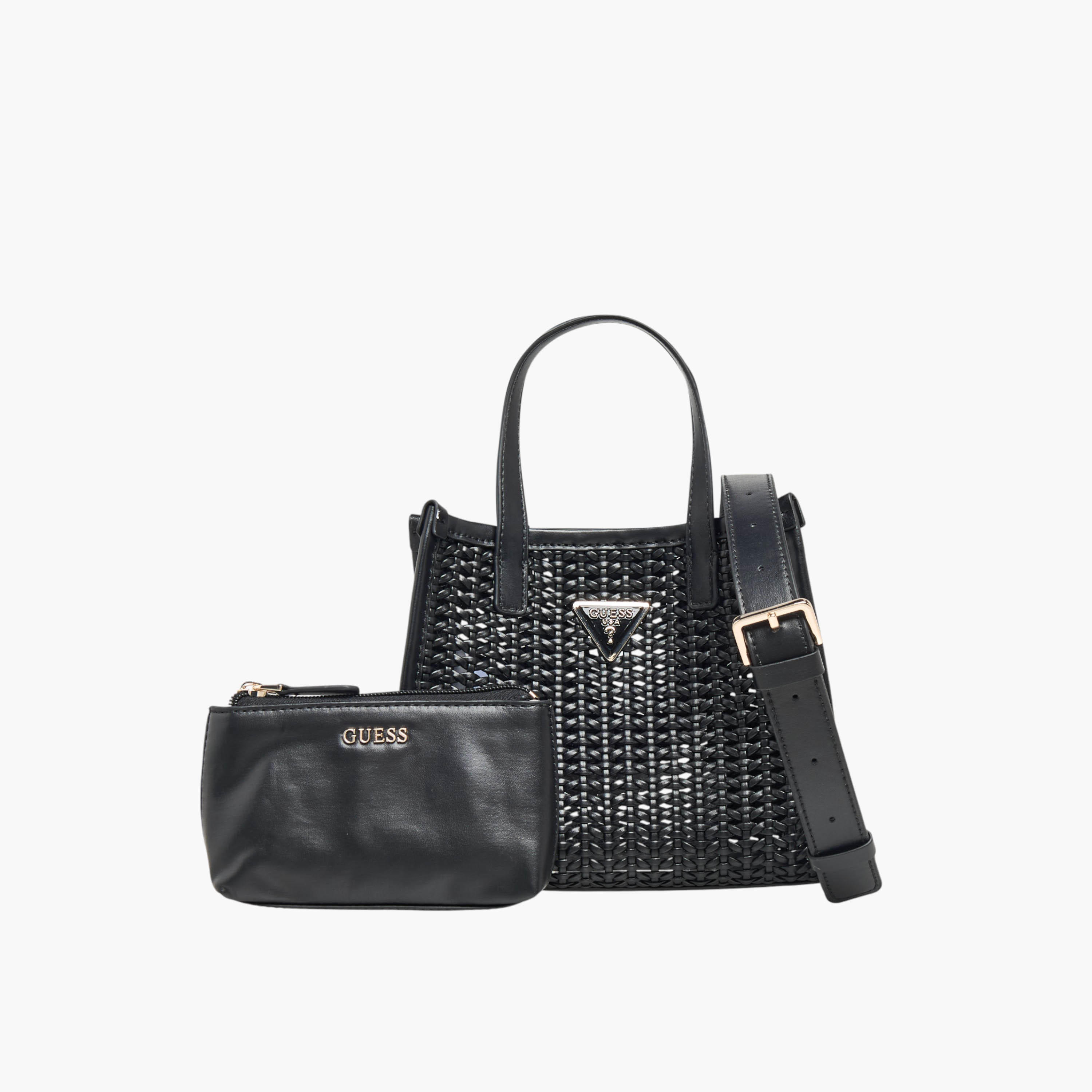 Guess Brigitta Weave Textured Tote Bag with Pouch-women-bagsandwallets-handbags-image-1