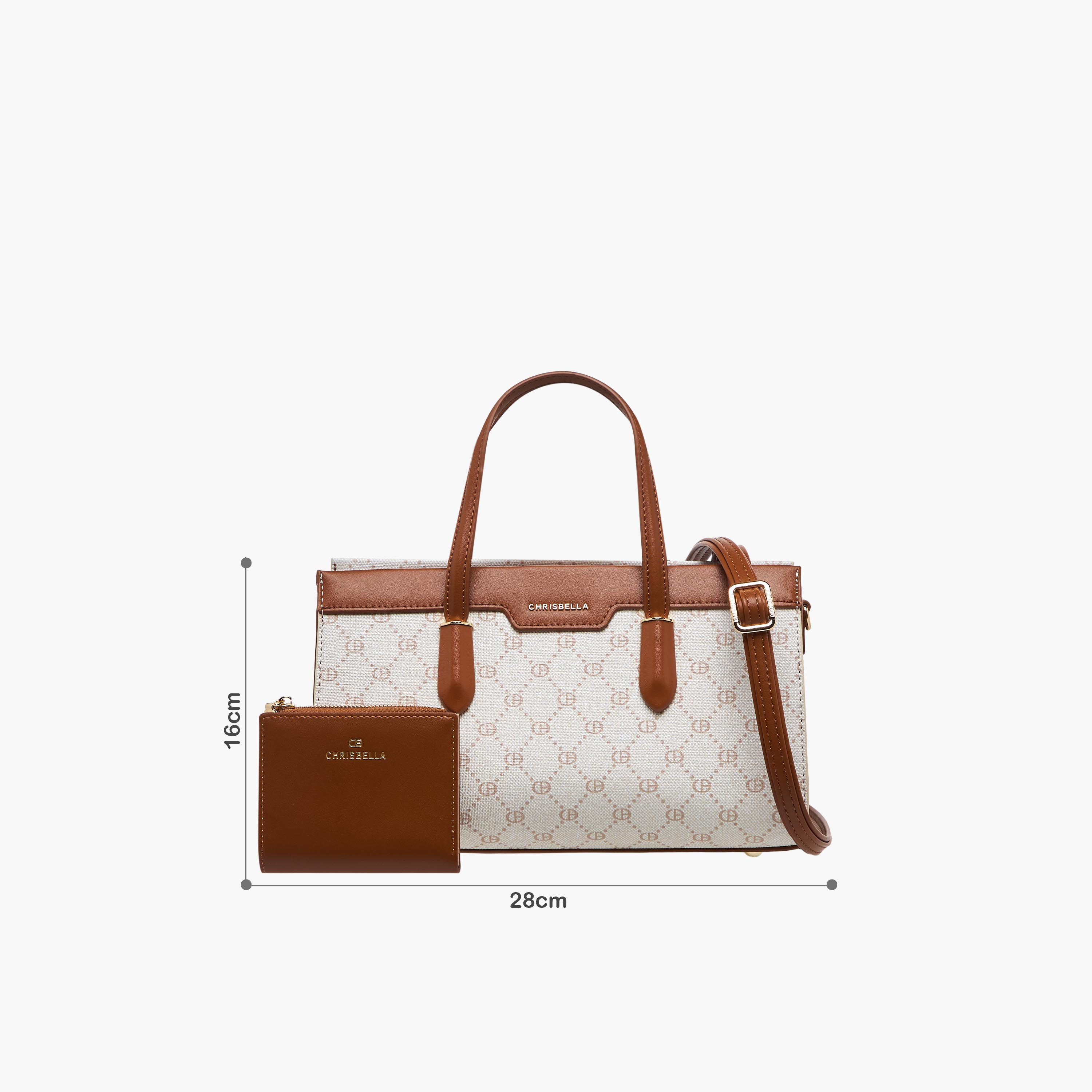 Chrisbella Monogram Print Tote Bag with Wallet-women-bagsandwallets-handbags-image-2