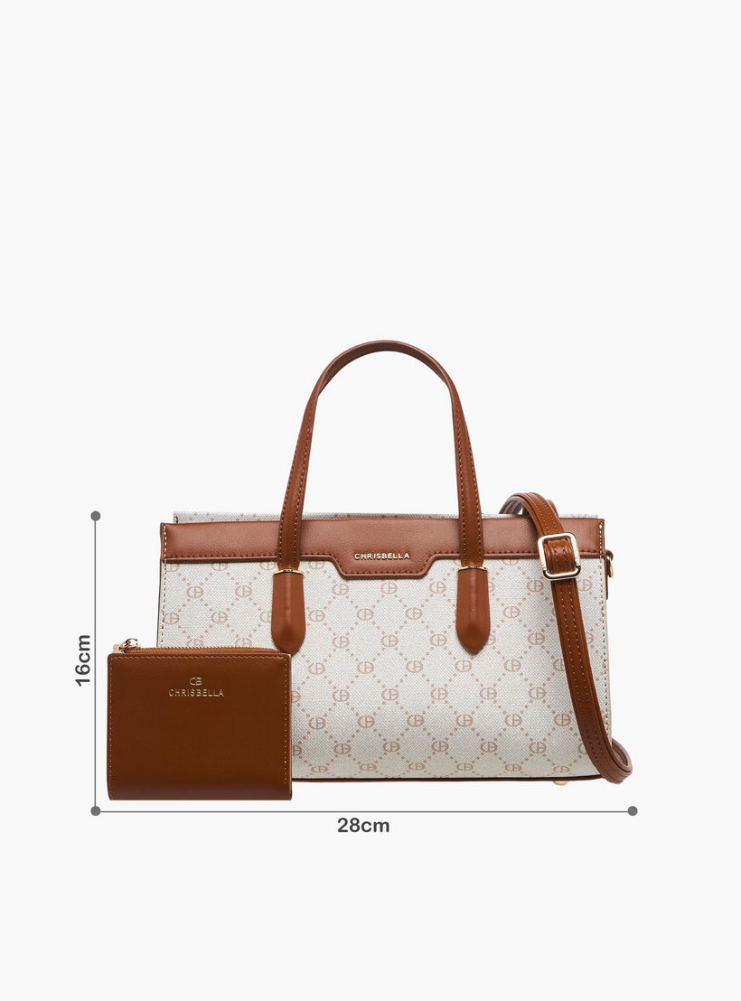 Chrisbella Monogram Print Tote Bag with Wallet-women-bagsandwallets-handbags-image-2