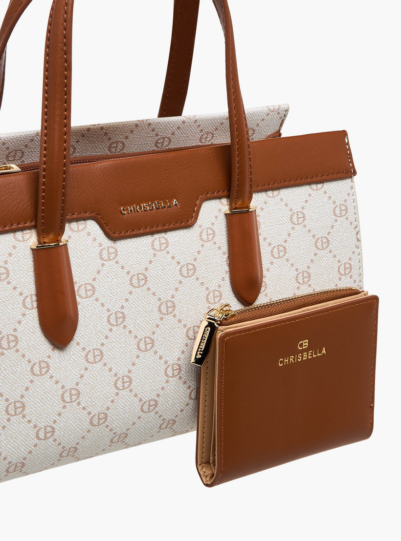 Chrisbella Monogram Print Tote Bag with Wallet-women-bagsandwallets-handbags-image-8