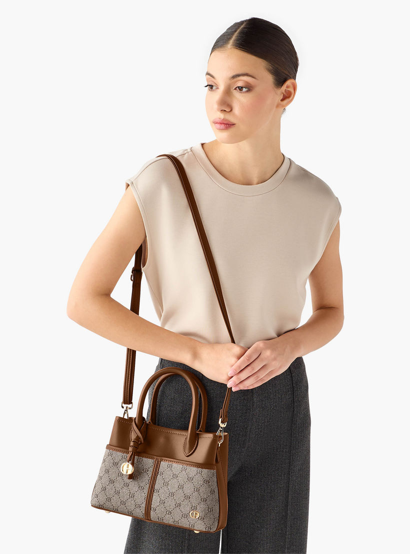 Chrisbella Monogram Print Tote Bag with Wallet-women-bagsandwallets-handbags-image-2