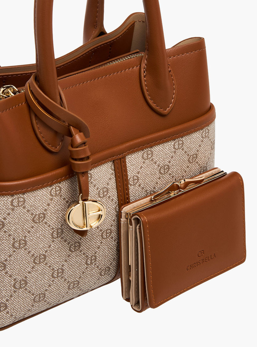 Chrisbella Monogram Print Tote Bag with Wallet-women-bagsandwallets-handbags-image-7