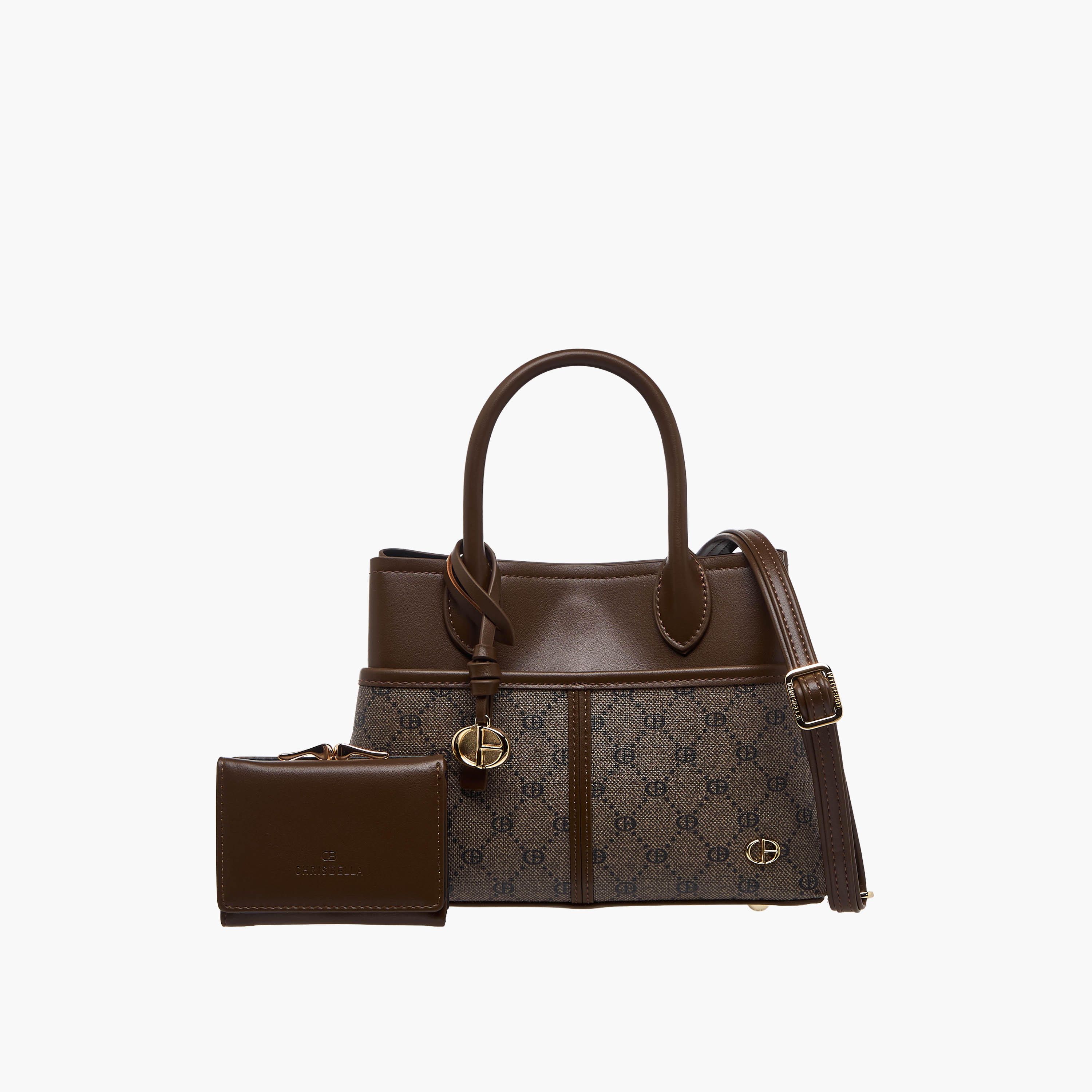 شنطة توت بطبعات مع محفظة من كريسبيلا-women-bagsandwallets-handbags-image-1