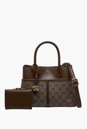 شنطة توت بطبعات مع محفظة من كريسبيلا-women-bagsandwallets-handbags-image-1