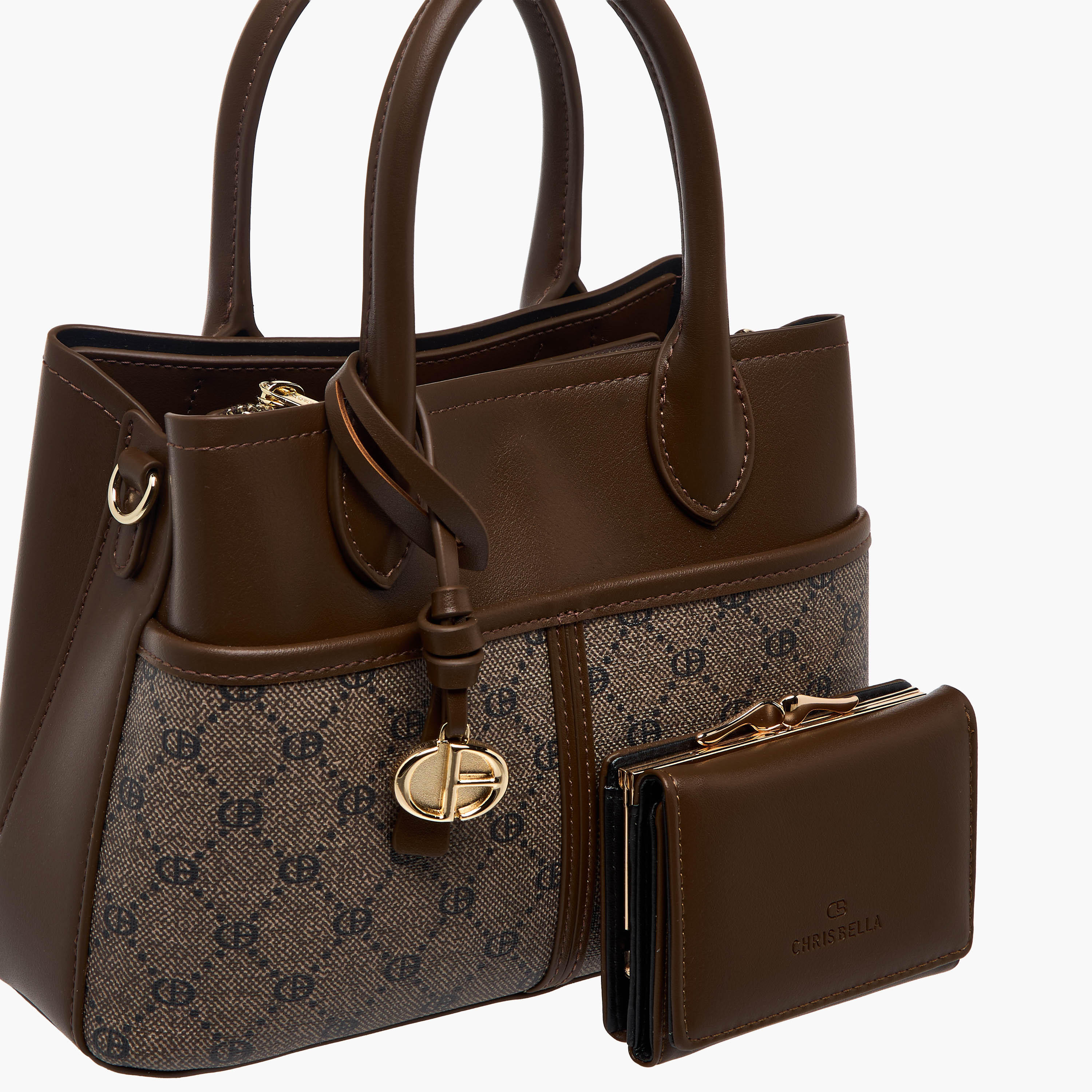 شنطة توت بطبعات مع محفظة من كريسبيلا-women-bagsandwallets-handbags-image-7