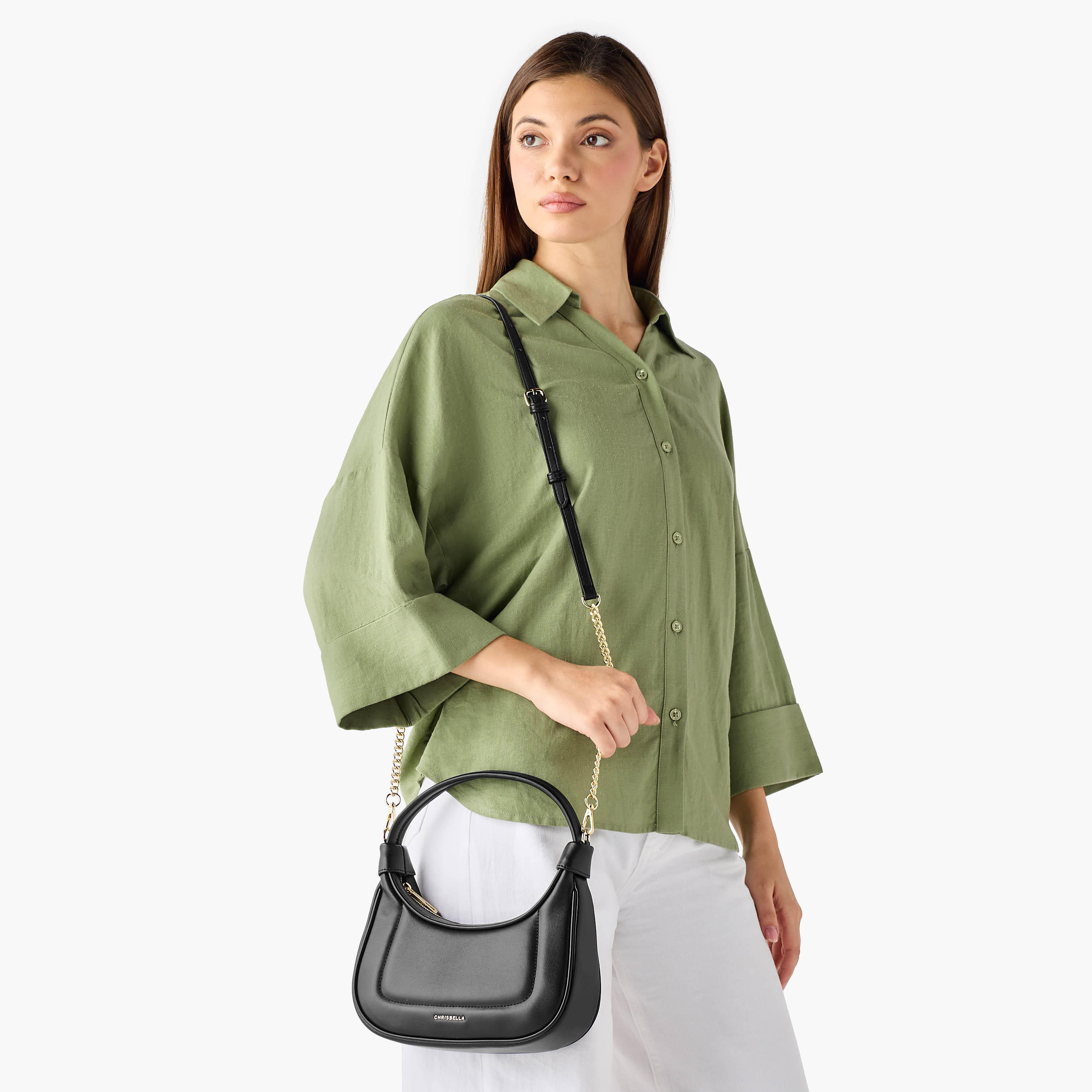 شنطة باجيت بلون سادة مع محفظة من كريسبيلا-women-bagsandwallets-handbags-image-2