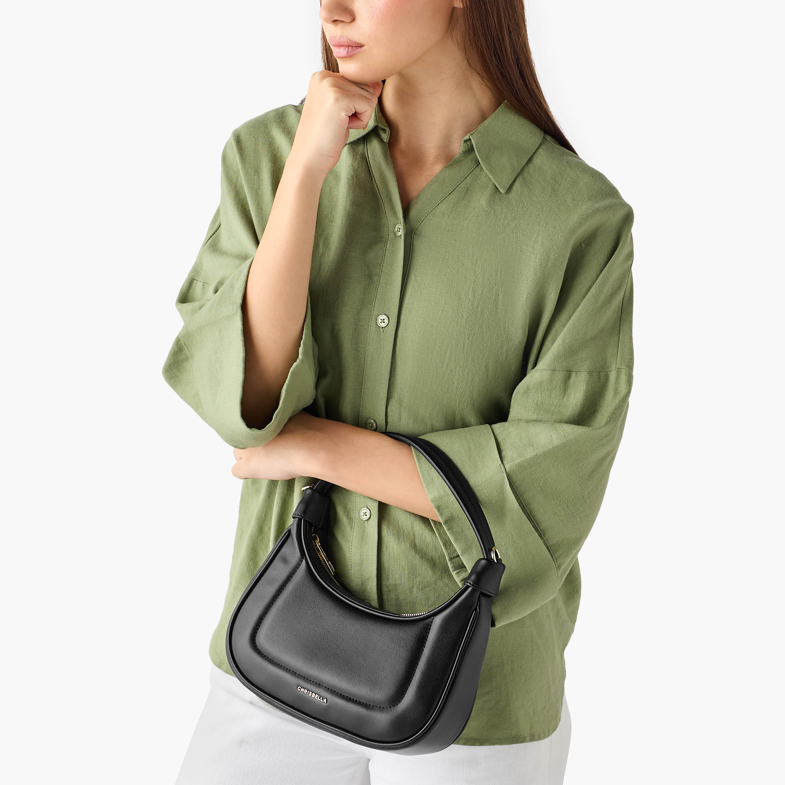 شنطة باجيت بلون سادة مع محفظة من كريسبيلا-women-bagsandwallets-handbags-image-4