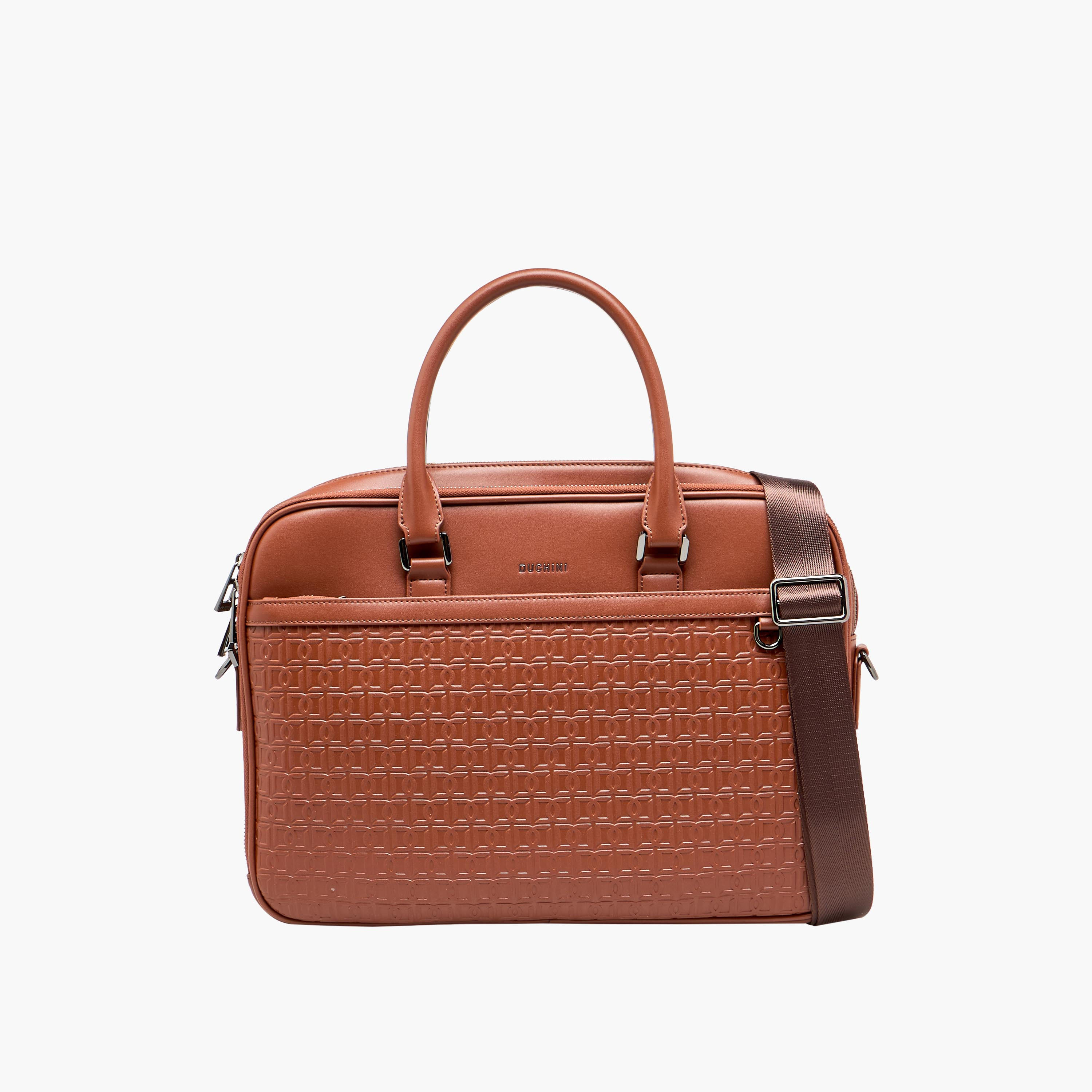 Duchini Men Monogram Laptop Bag-men-bags-image-1