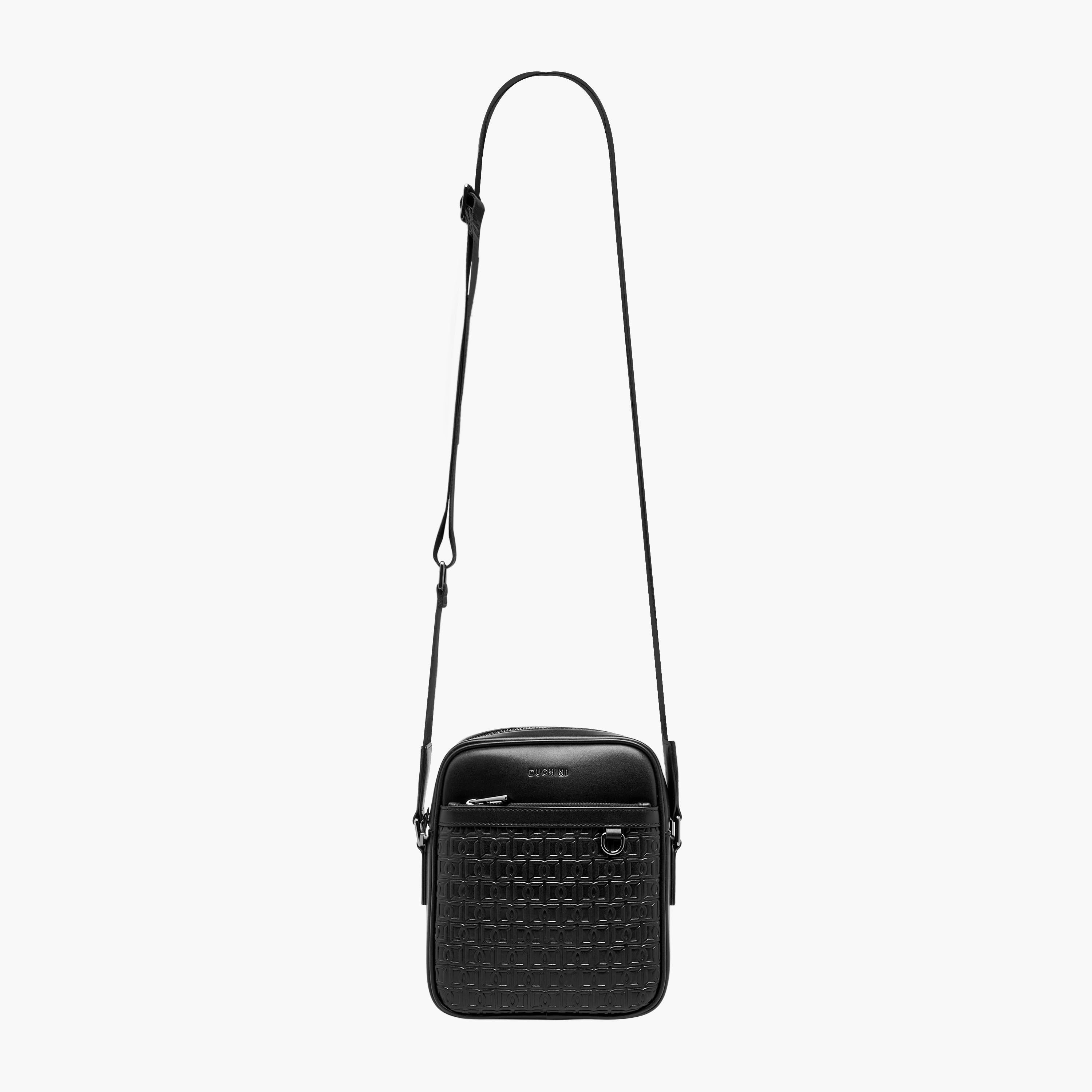 Duchini Men Monogram Textured Crossbody Bag-men-bags-image-3