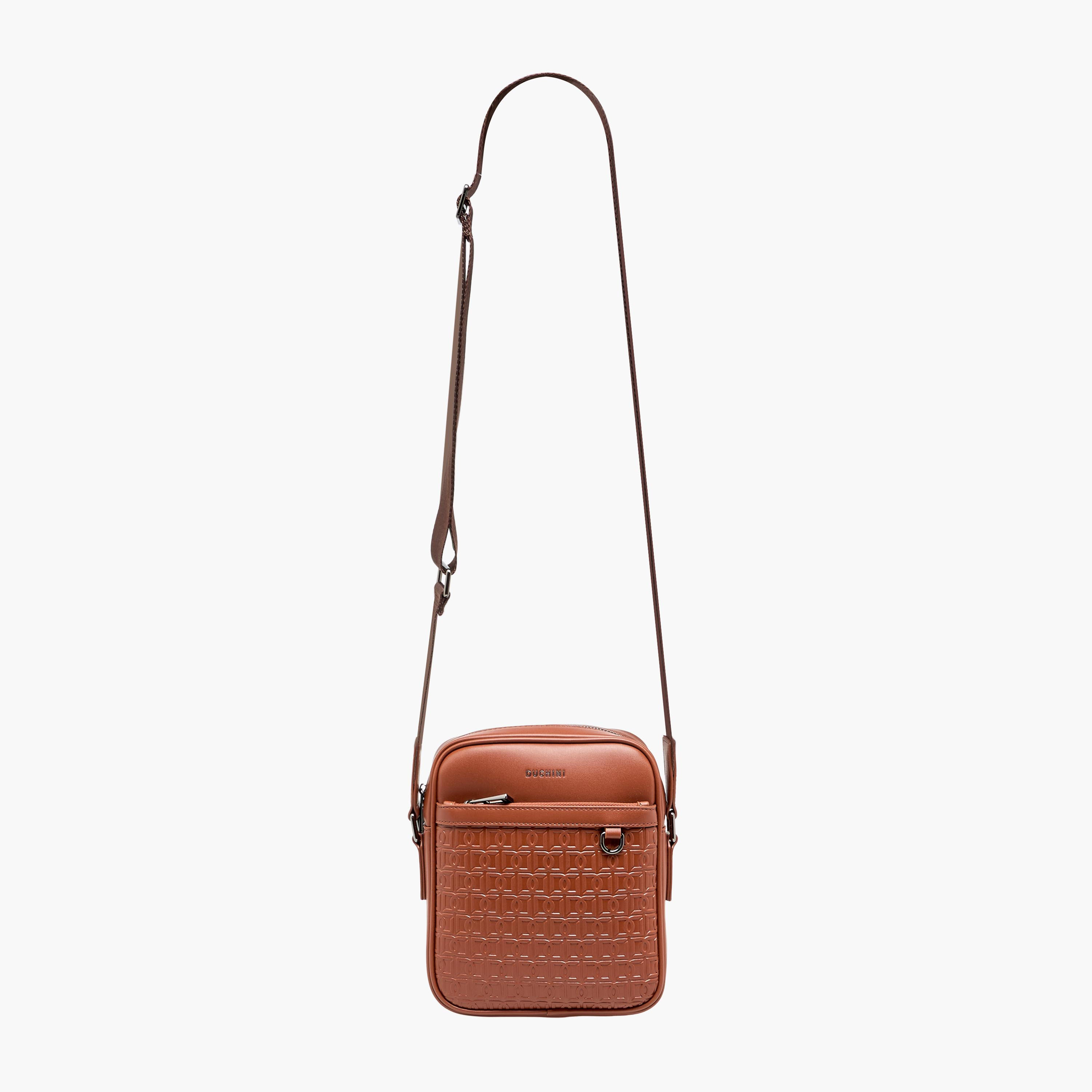 Duchini Men Monogram Textured Crossbody Bag-men-bags-image-3