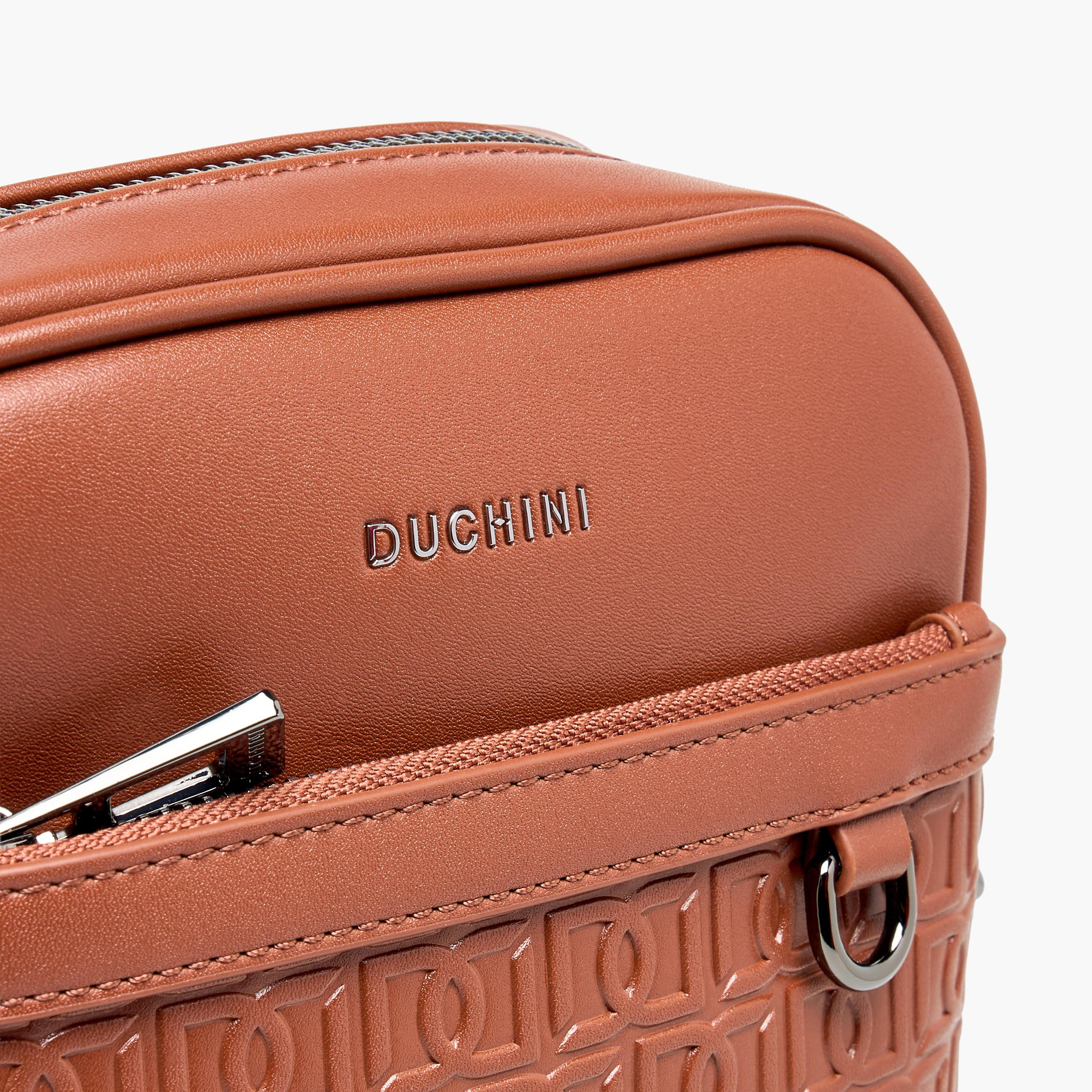 Duchini Men Monogram Textured Crossbody Bag-men-bags-image-6