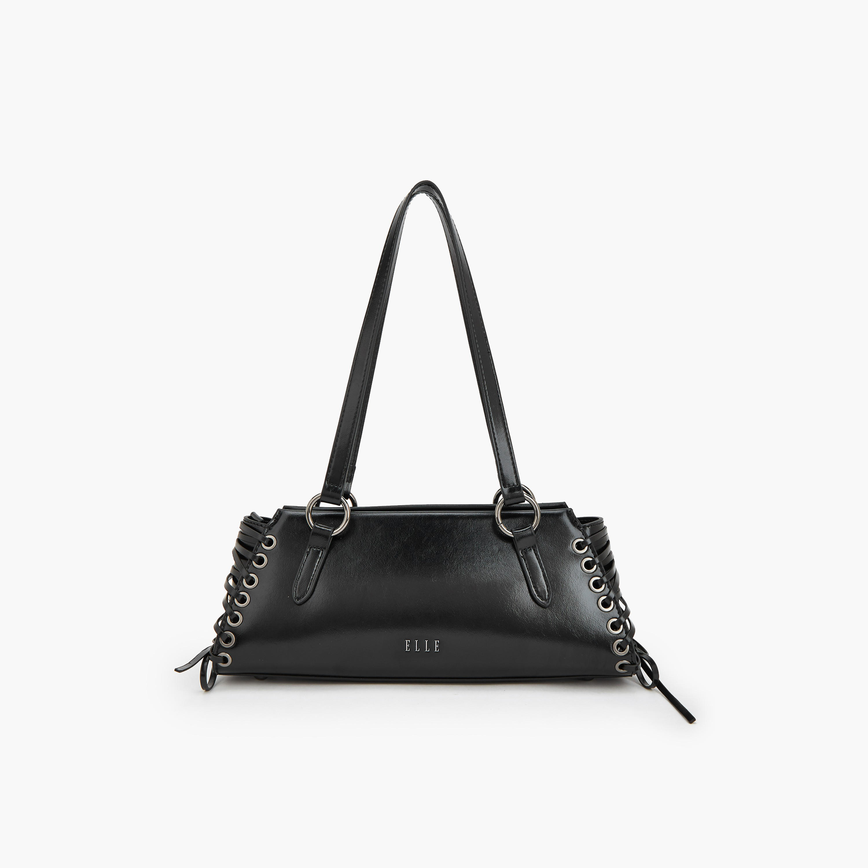 Elle Lace Detail Shoulder Bag with Double Handle-women-bagsandwallets-handbags-image-4