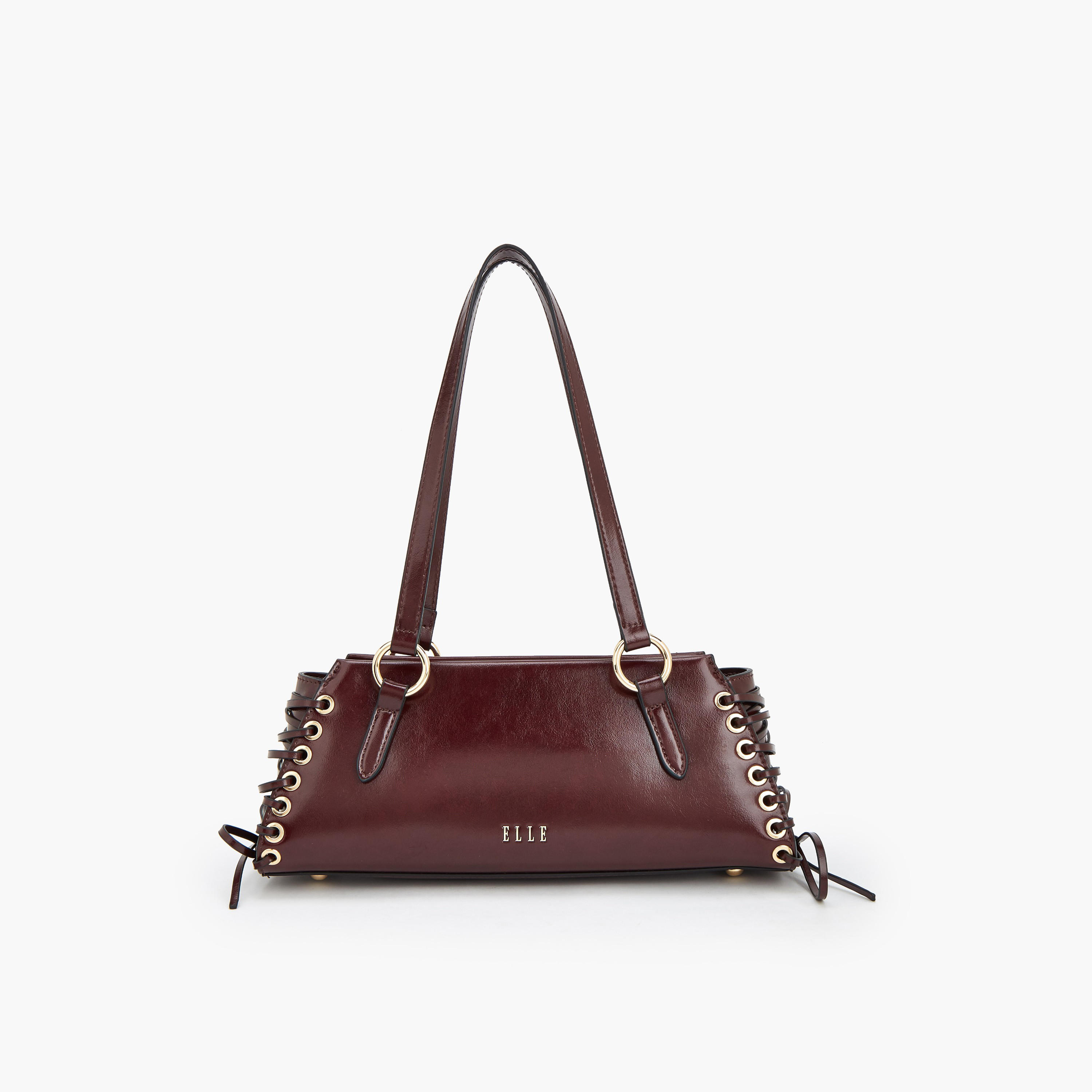 Elle Lace Detail Shoulder Bag with Double Handle-women-bagsandwallets-handbags-image-4