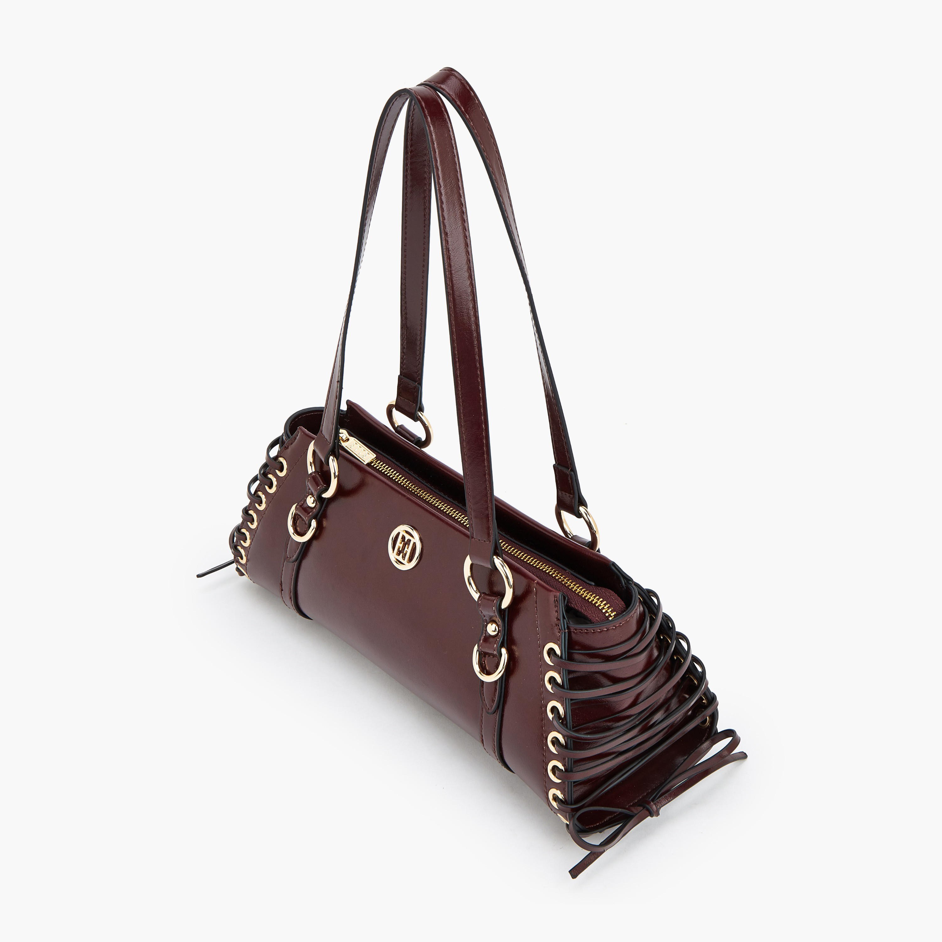 Elle Lace Detail Shoulder Bag with Double Handle-women-bagsandwallets-handbags-image-5