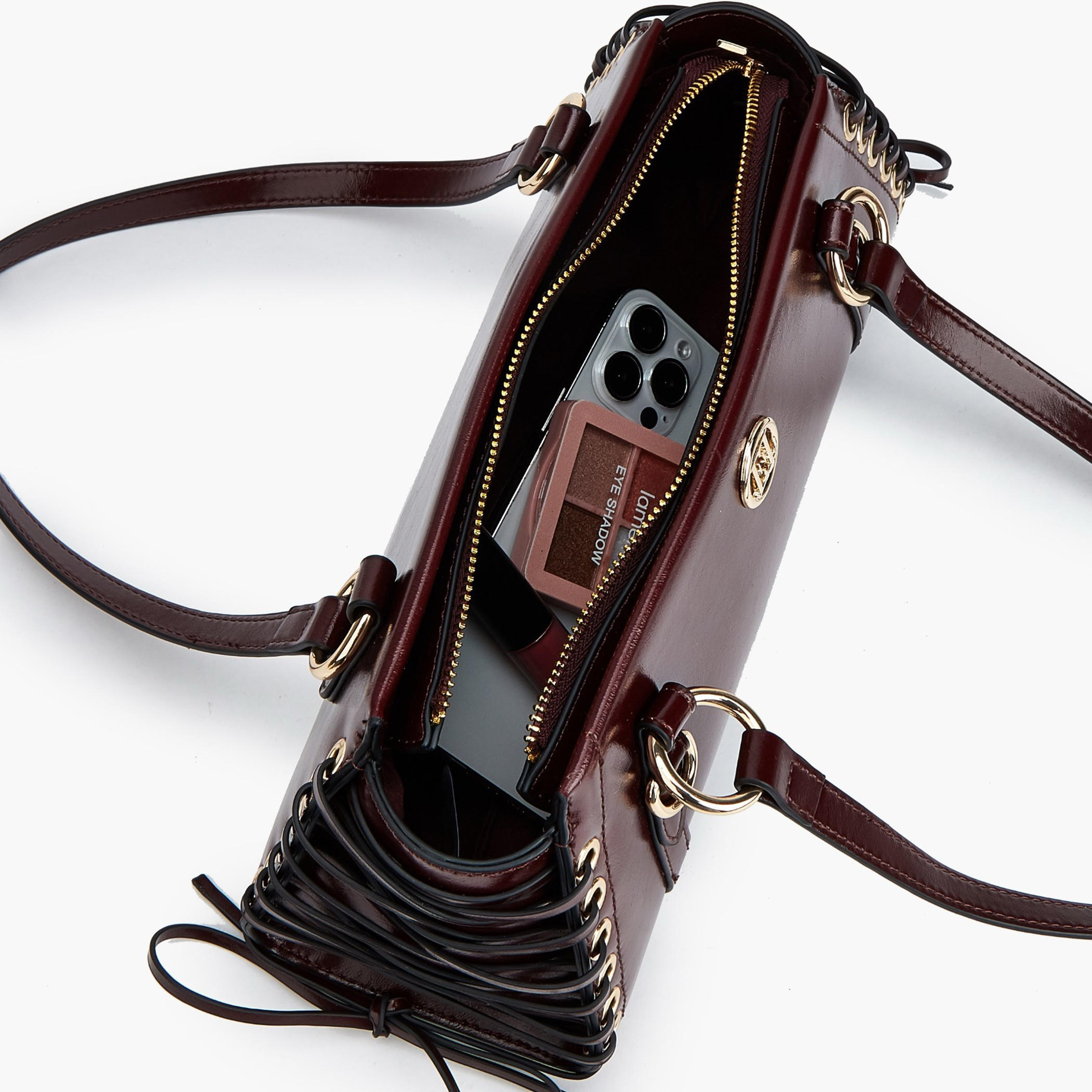 Elle Lace Detail Shoulder Bag with Double Handle-women-bagsandwallets-handbags-image-7