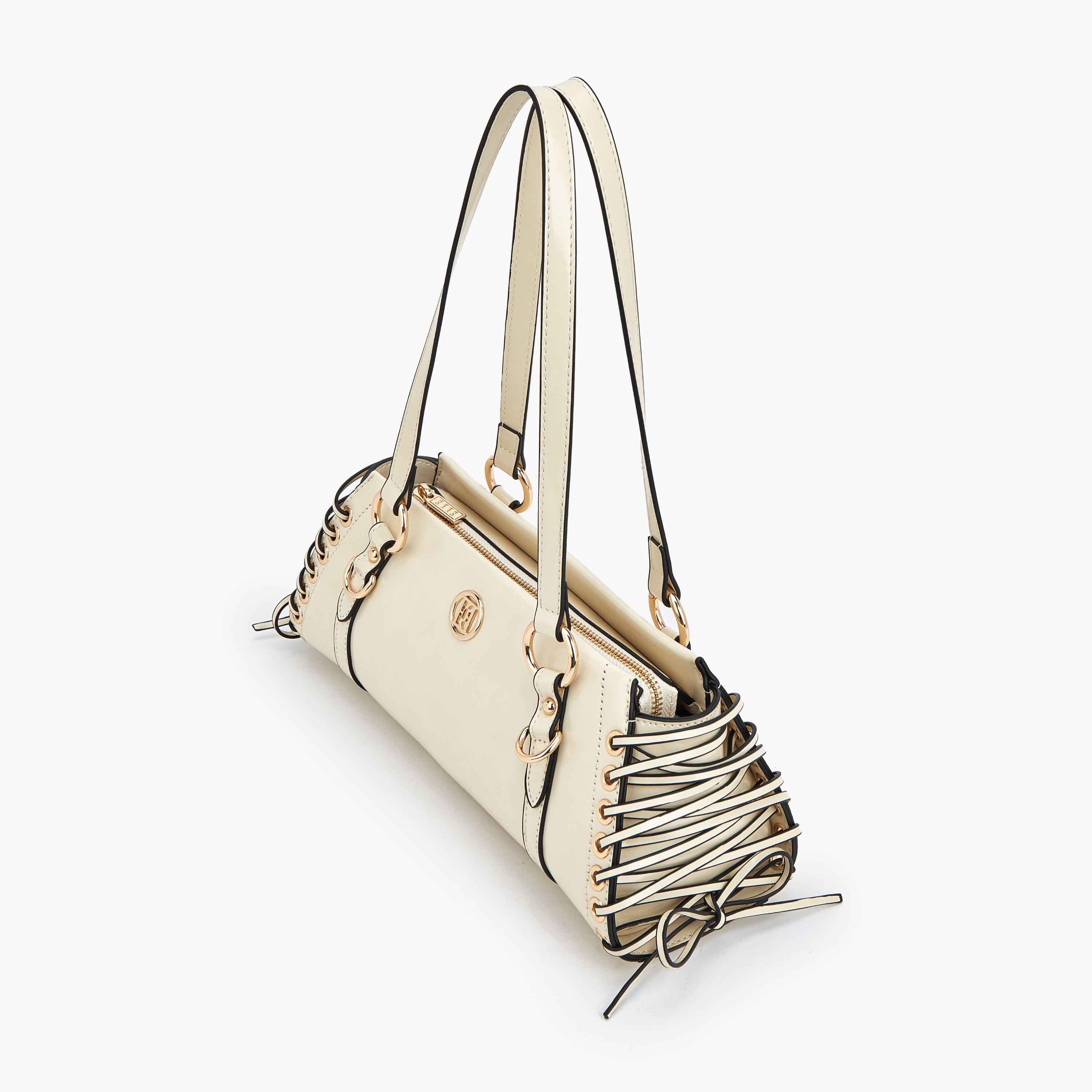 Elle Lace Detail Shoulder Bag with Double Handle-women-bagsandwallets-handbags-image-5