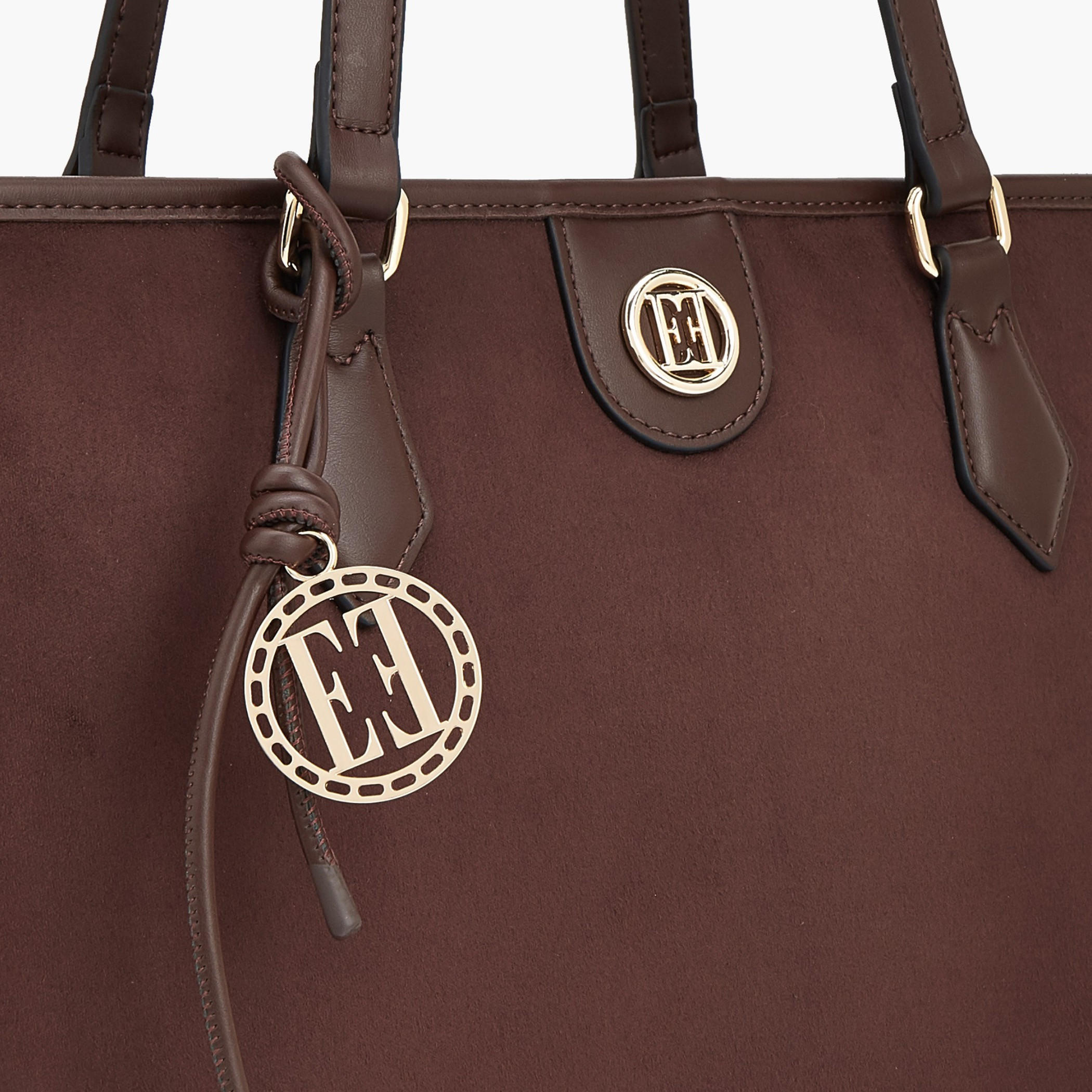 Elle Suede Textured Tote Bag with Dual Handle-women-bagsandwallets-handbags-image-3