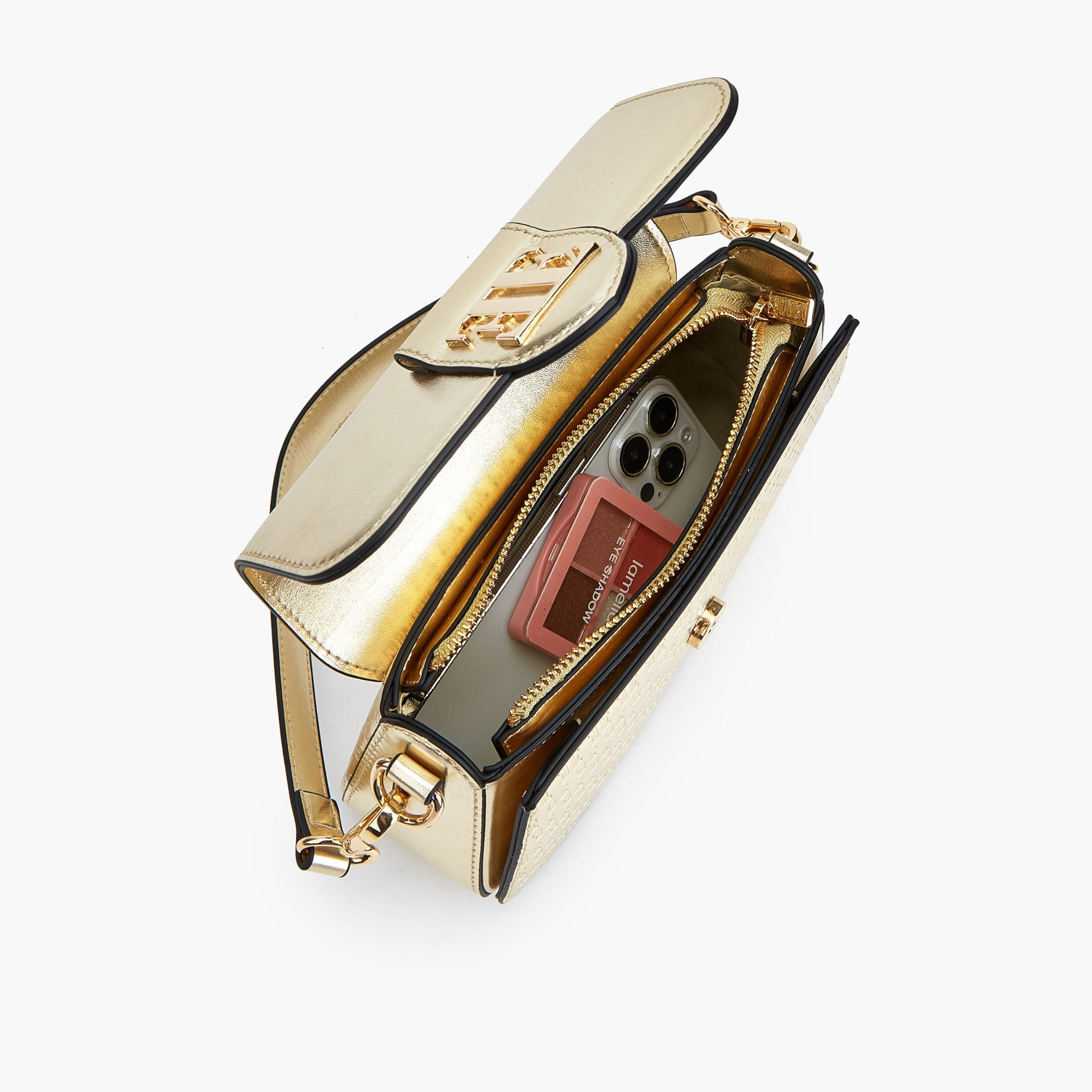 شنطة كتف بنقوش مونوجرام وحزام قابل للتعديل من إيل-women-bagsandwallets-handbags-image-7