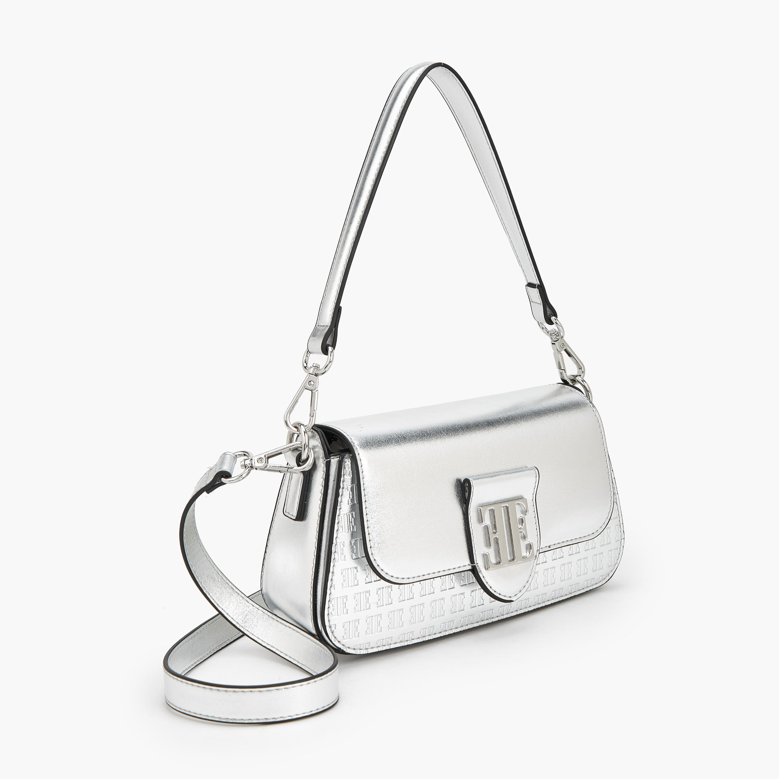 Elle Monogram Embossed Shoulder Bag with Adjustable Strap-women-bagsandwallets-handbags-image-3