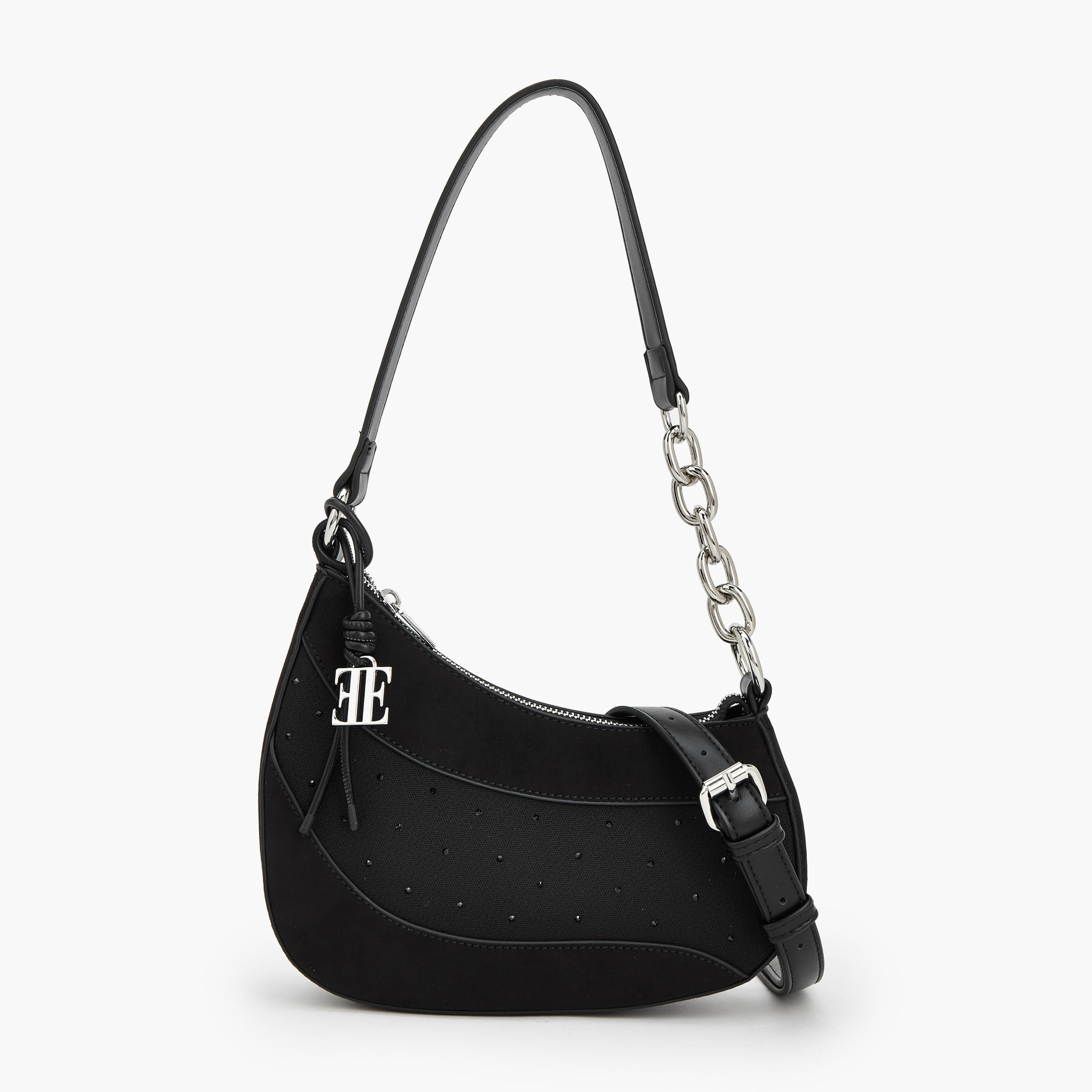 Elle Panelled Shoulder Bag with Detachable Strap-women-bagsandwallets-handbags-image-1