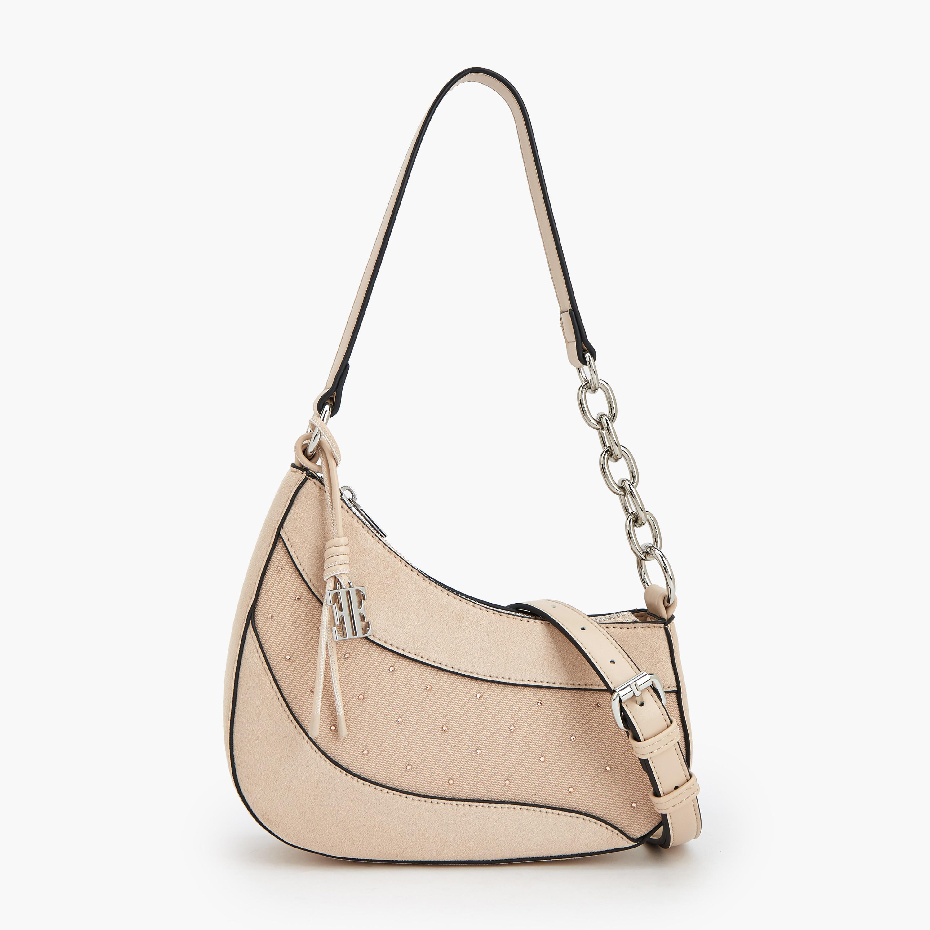 Elle Panelled Shoulder Bag with Detachable Strap-women-bagsandwallets-handbags-image-1