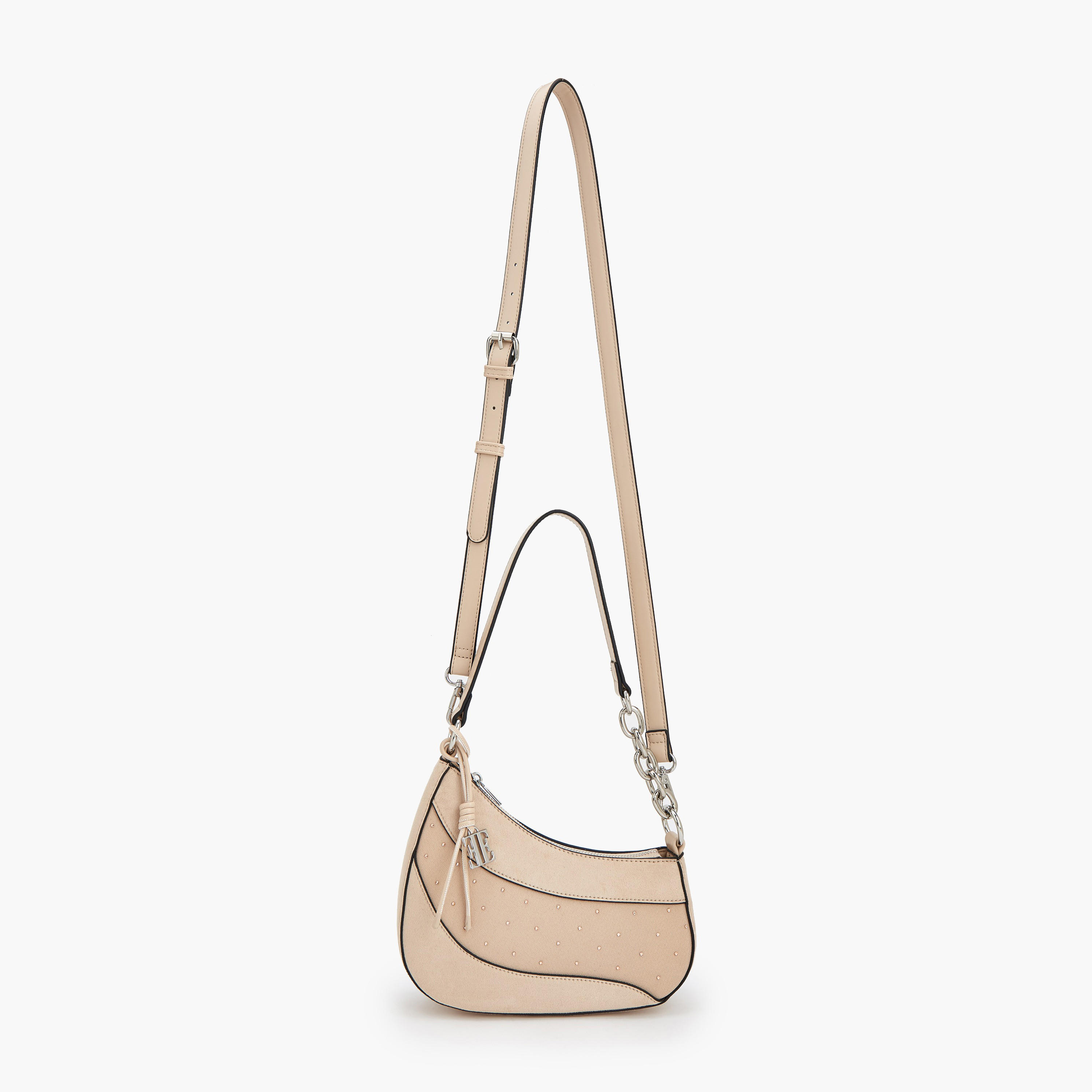 Elle Panelled Shoulder Bag with Detachable Strap-women-bagsandwallets-handbags-image-2