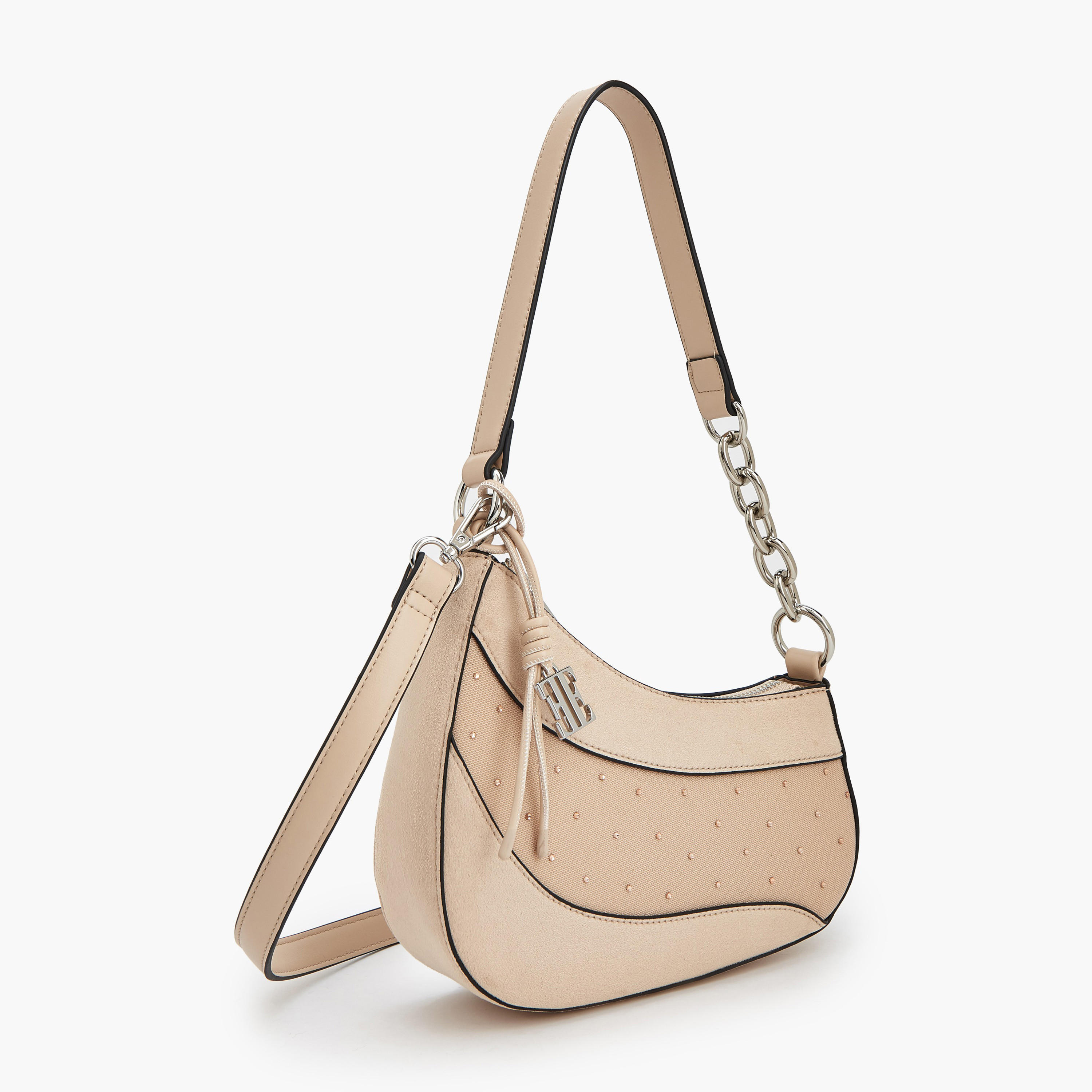 Elle Panelled Shoulder Bag with Detachable Strap-women-bagsandwallets-handbags-image-3