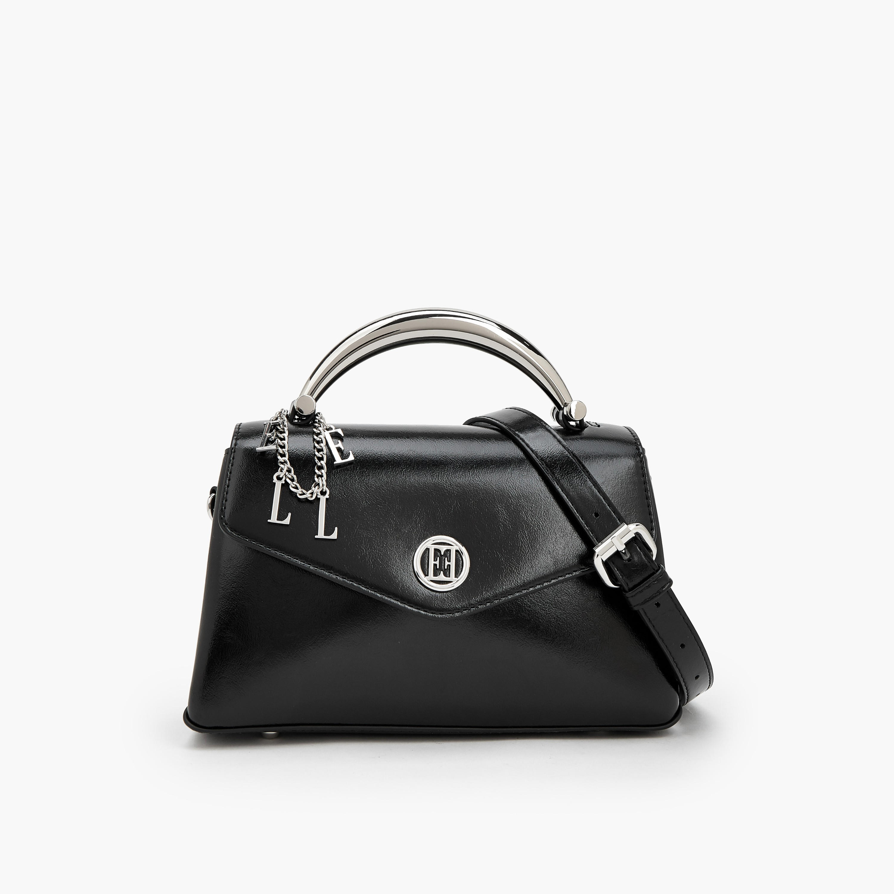 Elle Charm Detail Satchel Bag with Handle-women-bagsandwallets-handbags-image-1