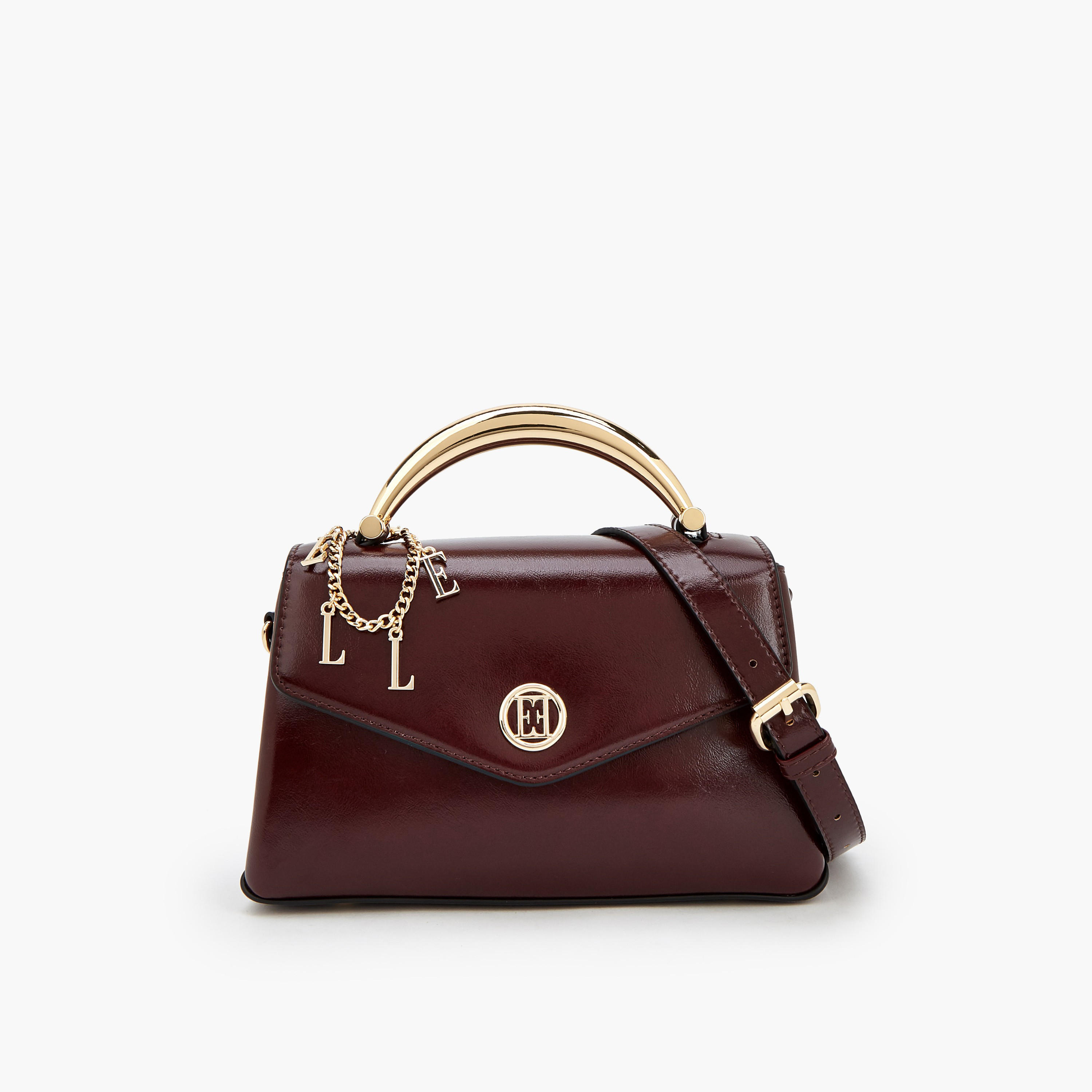 Elle Charm Detail Satchel Bag with Handle-women-bagsandwallets-handbags-image-1