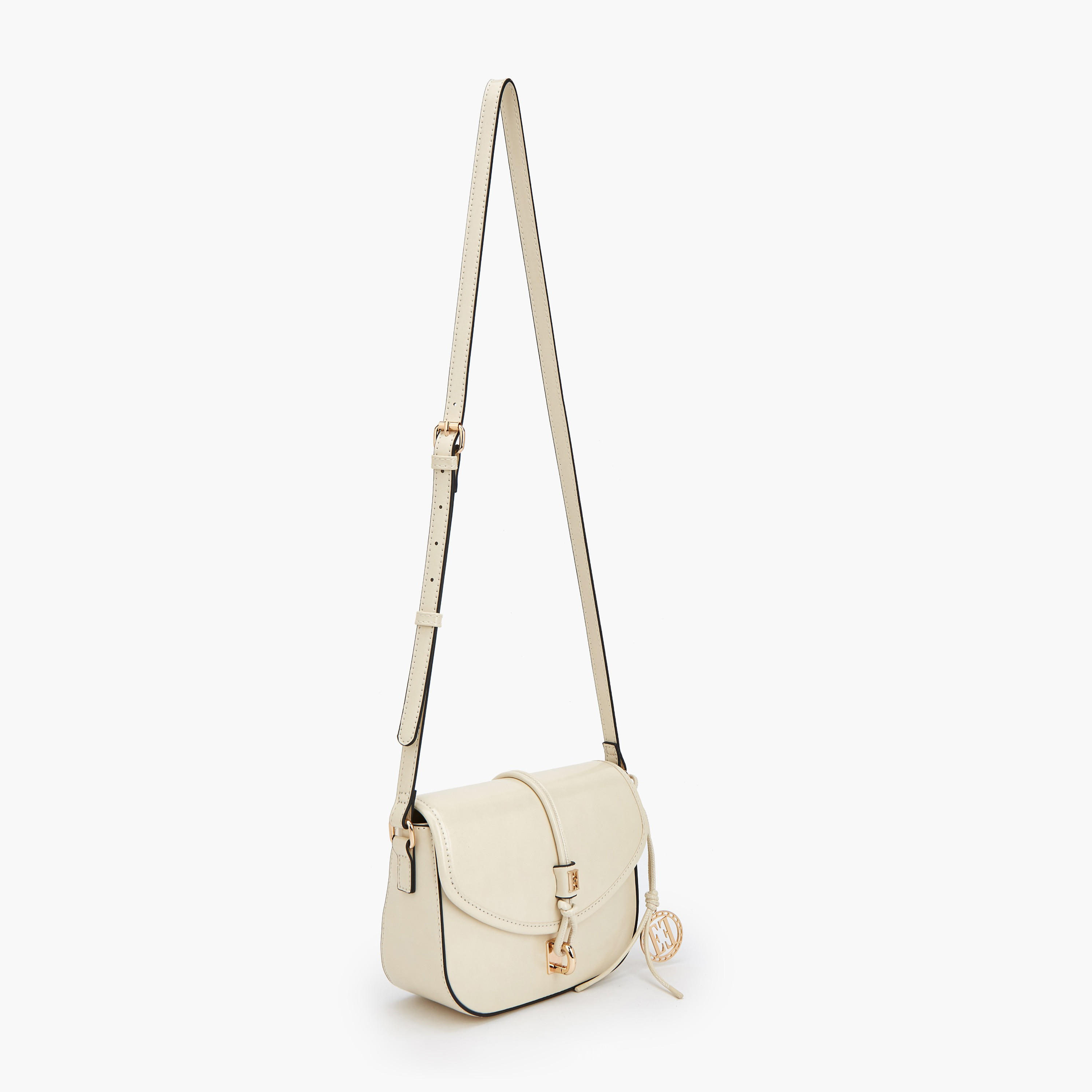 Elle Textured Solid Crossbody Bag with Twist Lock Closure-women-bagsandwallets-handbags-image-2