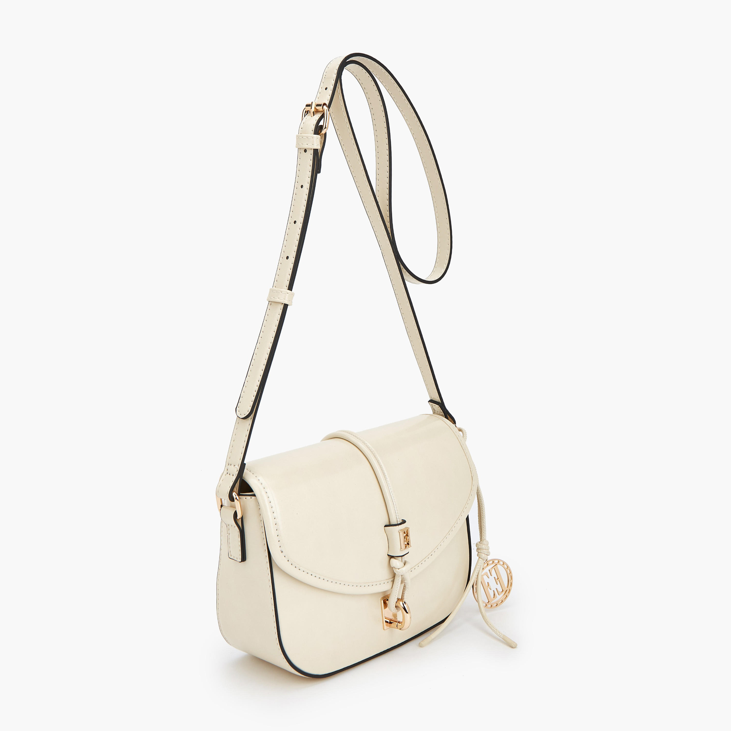 Elle Textured Solid Crossbody Bag with Twist Lock Closure-women-bagsandwallets-handbags-image-3