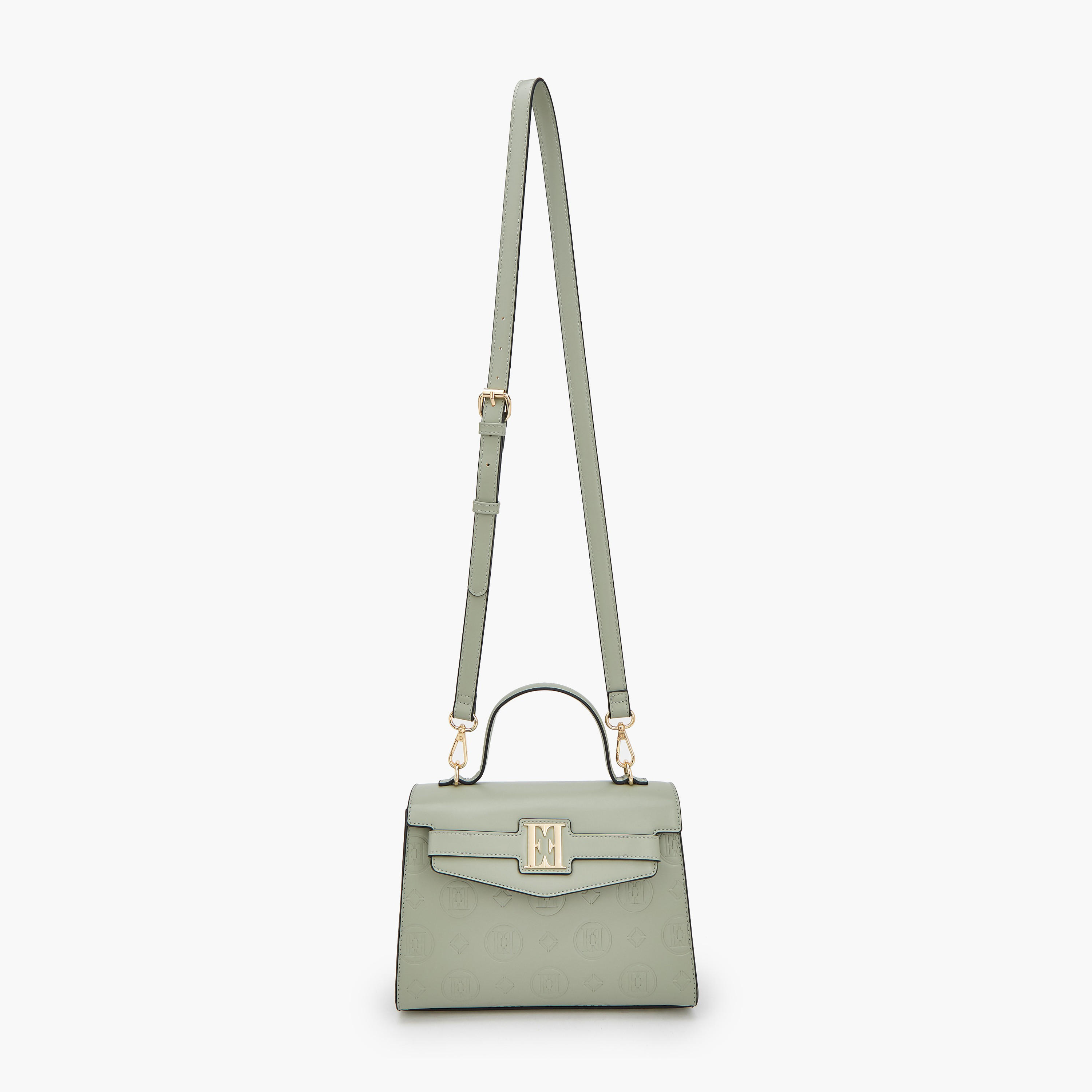 Elle Monogram Embossed Satchel Bag with Detachable Strap-women-bagsandwallets-handbags-image-2
