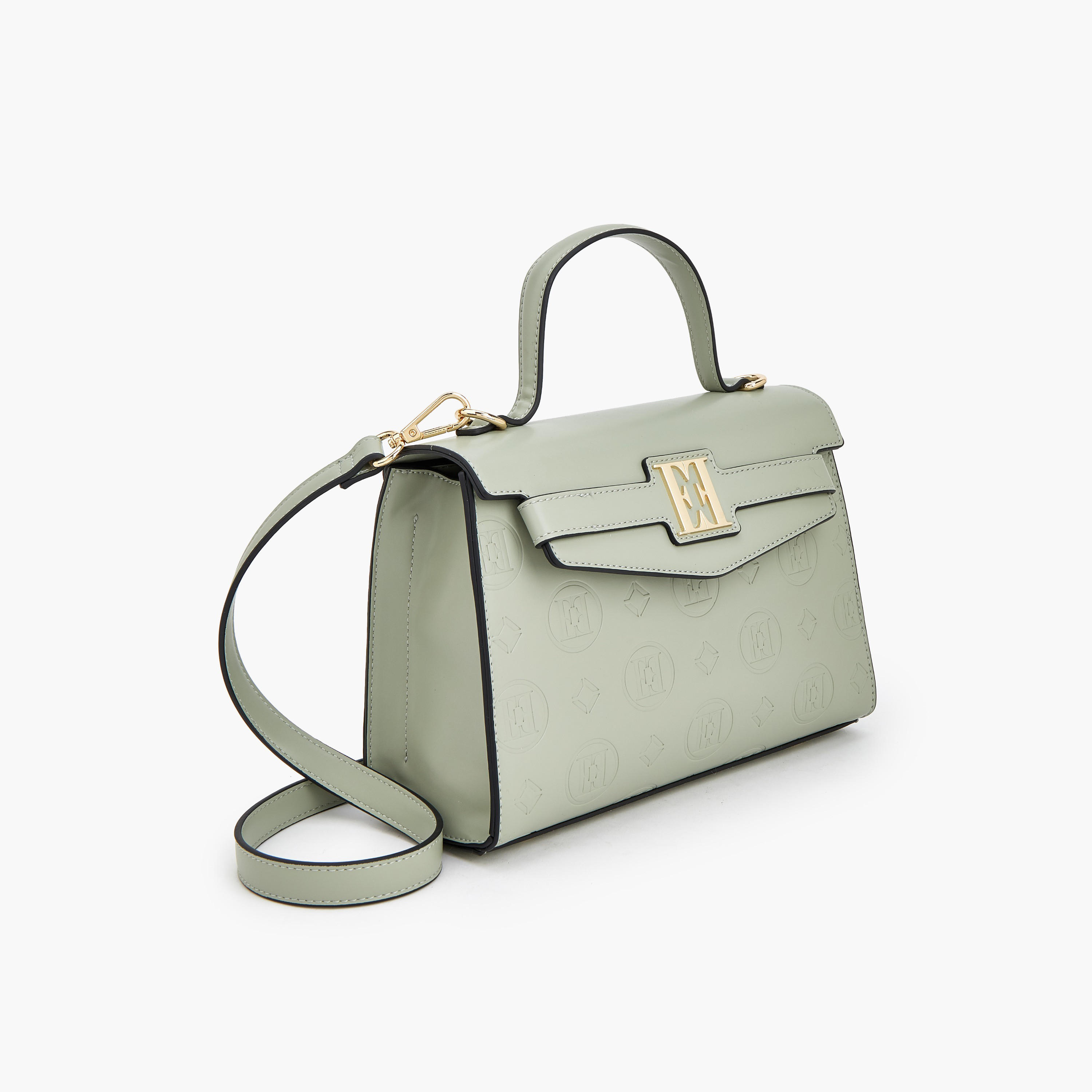 Elle Monogram Embossed Satchel Bag with Detachable Strap-women-bagsandwallets-handbags-image-4