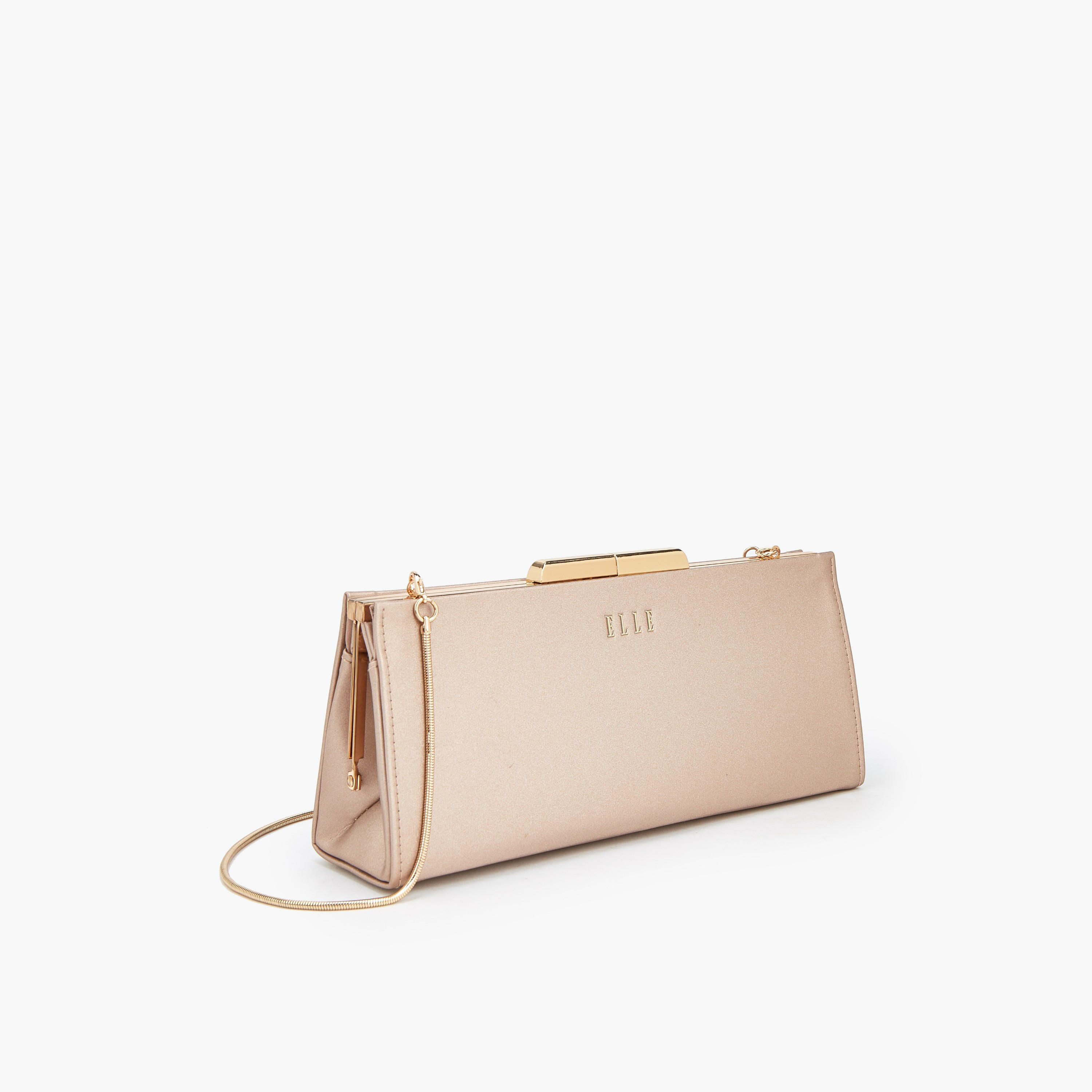 Elle Logo Detail Clutch with Chain Strap-women-bagsandwallets-handbags-image-3