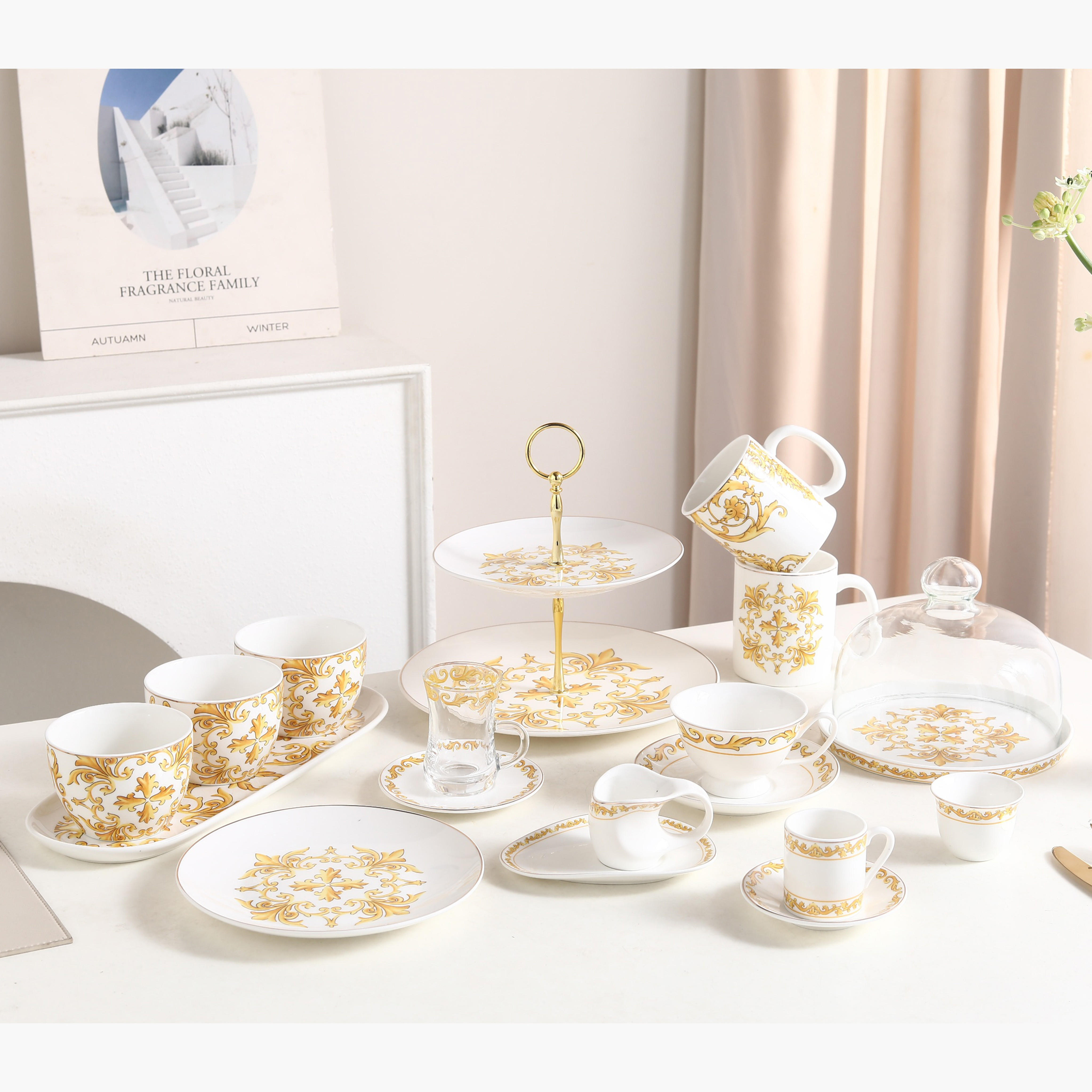 Baroque Pattern Tea Cup Set-household-dining-teaandcoffee-teaandcoffeesets-image-2