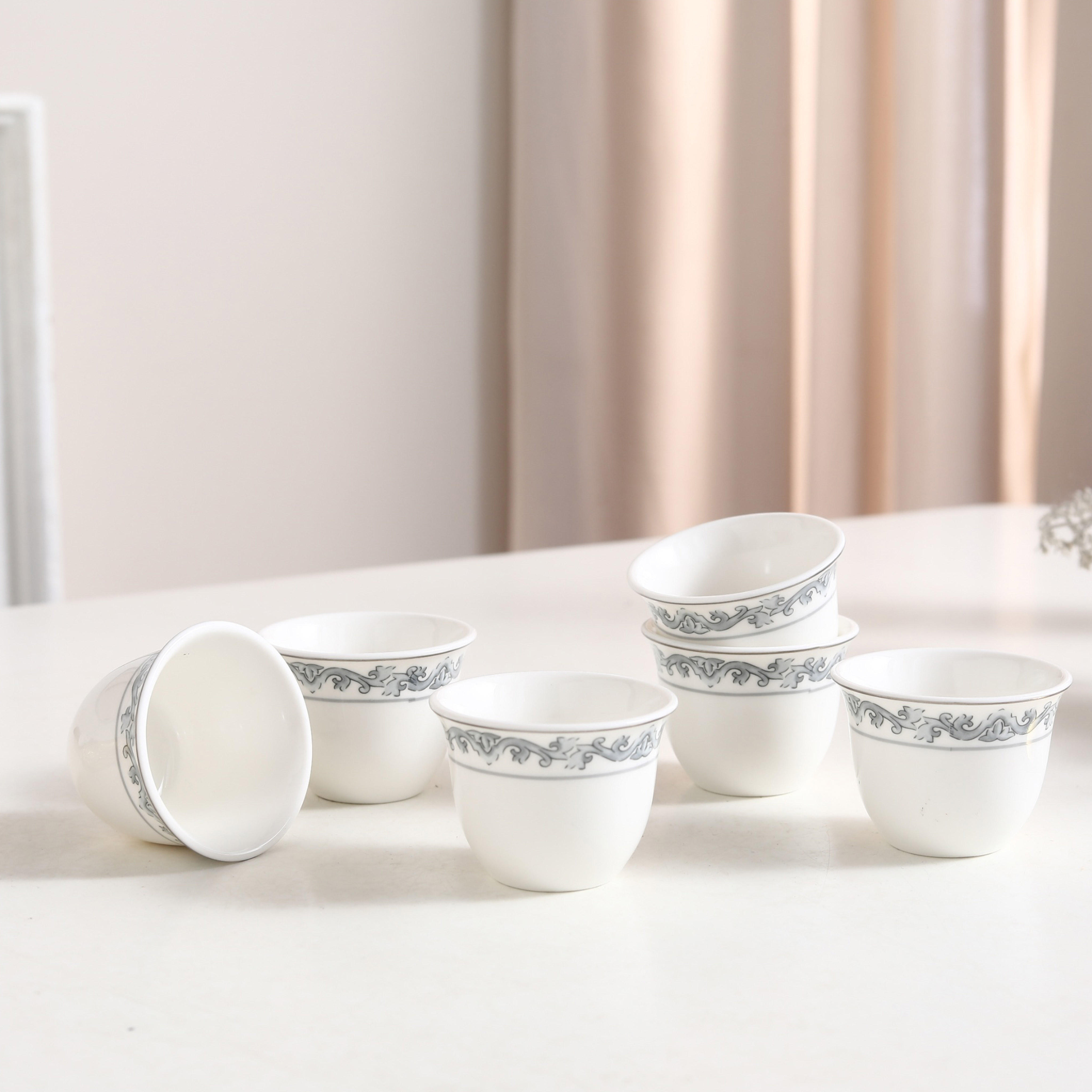 Patterned Ceramic Qahwa Cups - Set of Six-household-dining-teaandcoffee-teaandcoffeesets-image-2