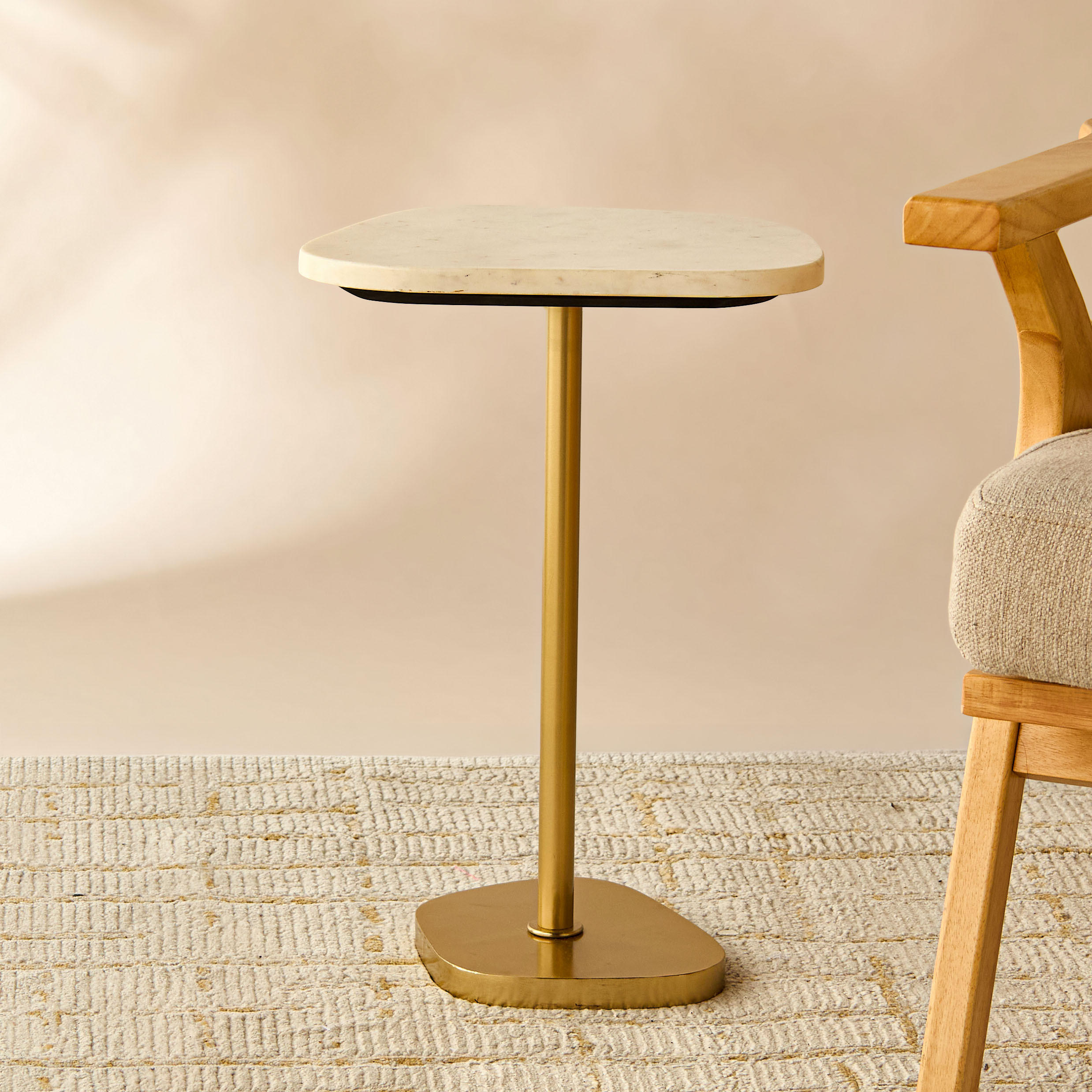 Marble Top Side Table - 35x52x28 cms-furniture-livingroom-sideandendtables-image-1