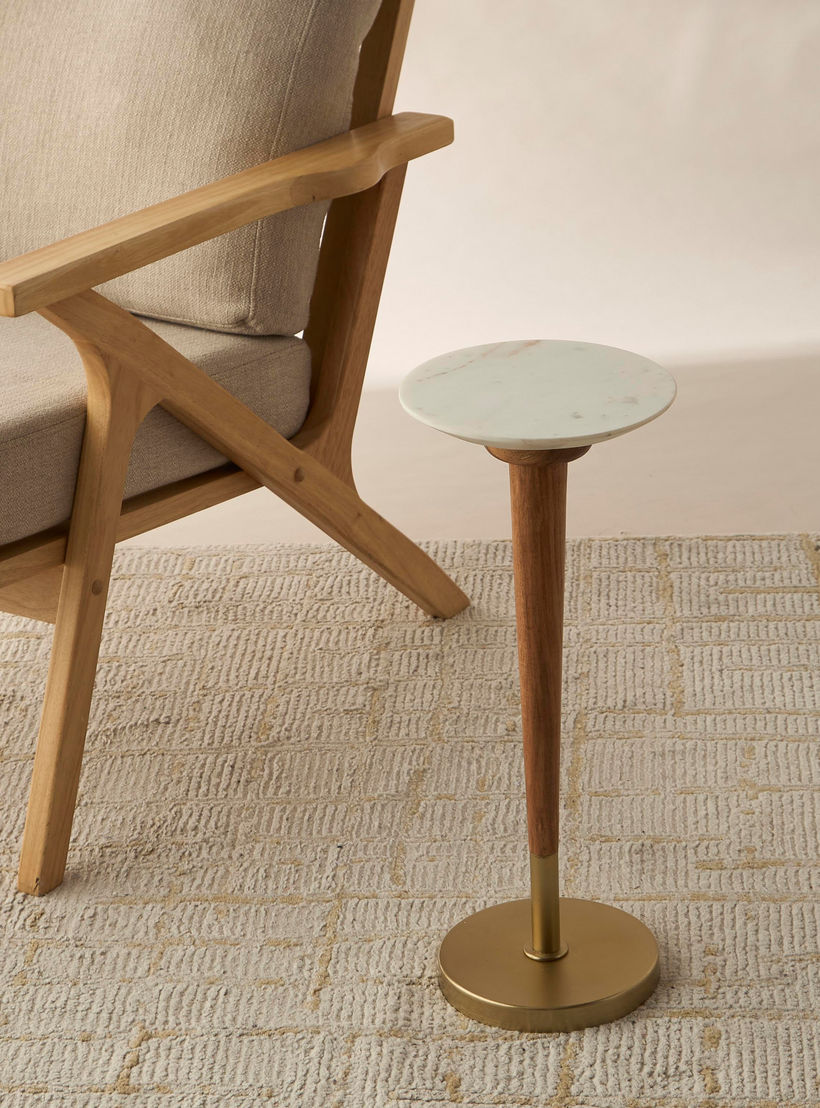 Marble Top Side Table with Pedestal Base - 22x22x60 cms-furniture-livingroom-sideandendtables-image-2