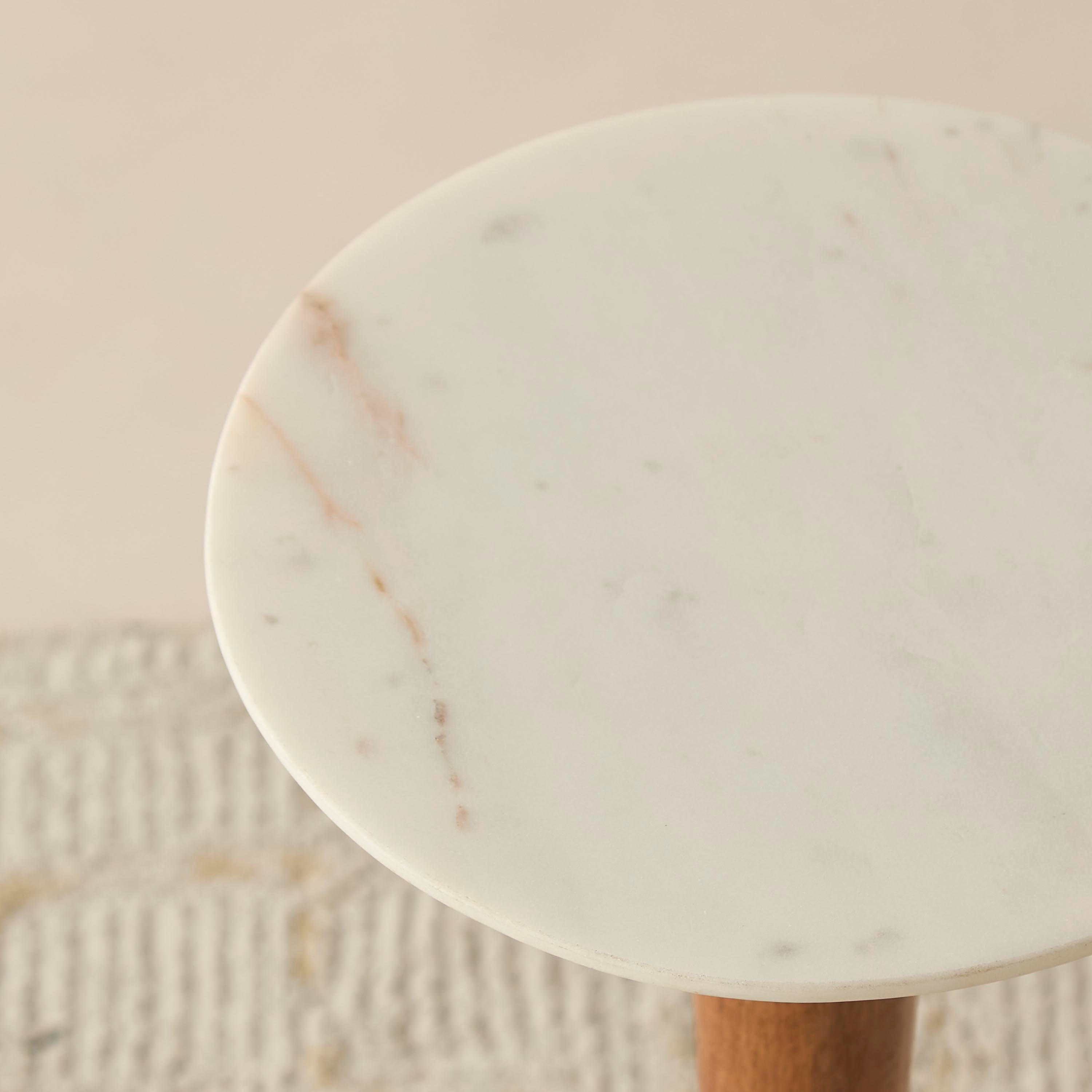 Marble Top Side Table with Pedestal Base - 22x22x60 cms-furniture-livingroom-sideandendtables-image-4