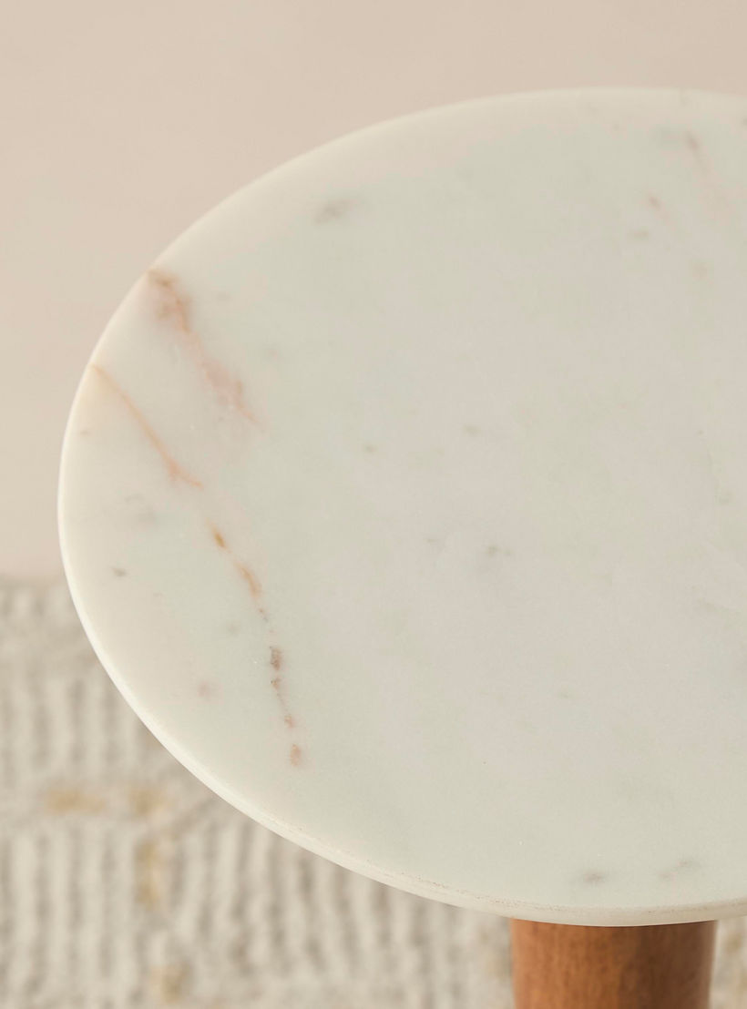 Marble Top Side Table with Pedestal Base - 22x22x60 cms-furniture-livingroom-sideandendtables-image-4