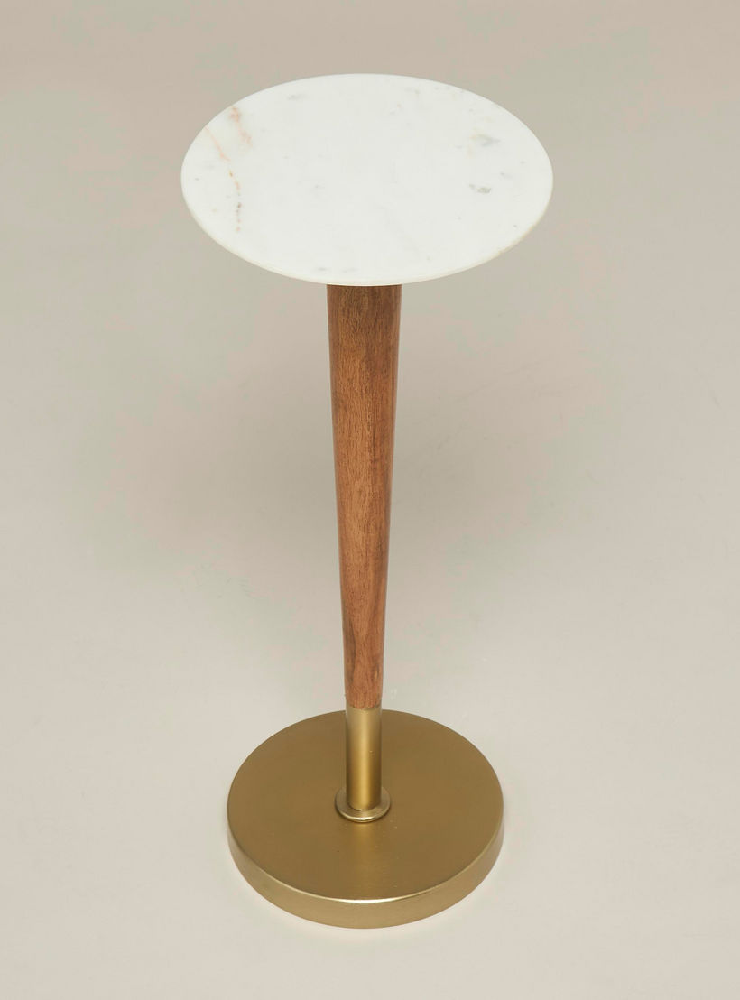 Marble Top Side Table with Pedestal Base - 22x22x60 cms-furniture-livingroom-sideandendtables-image-6