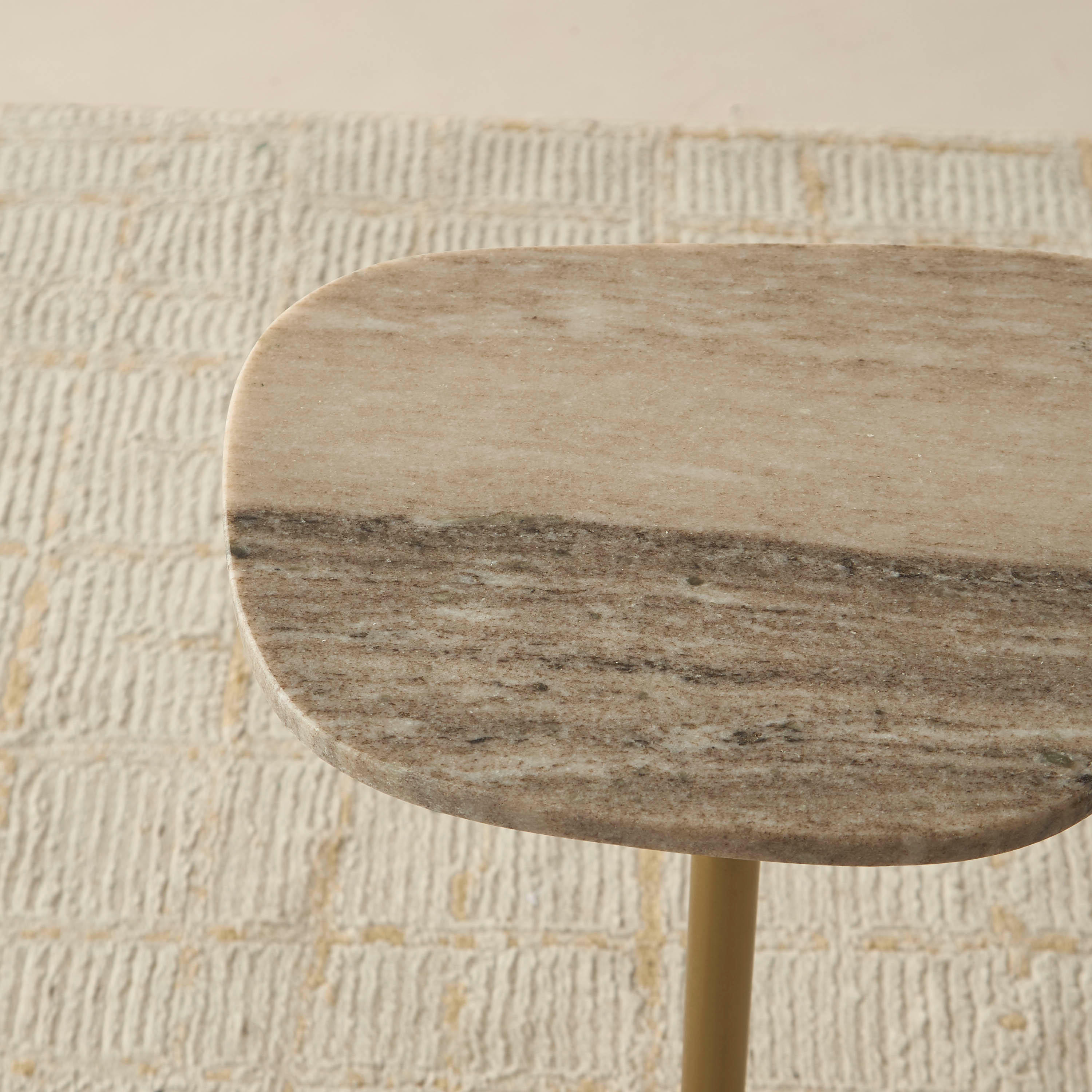 Marble Top Side Table with Pedestal Base - 35x28x52 cms-furniture-livingroom-sideandendtables-image-3