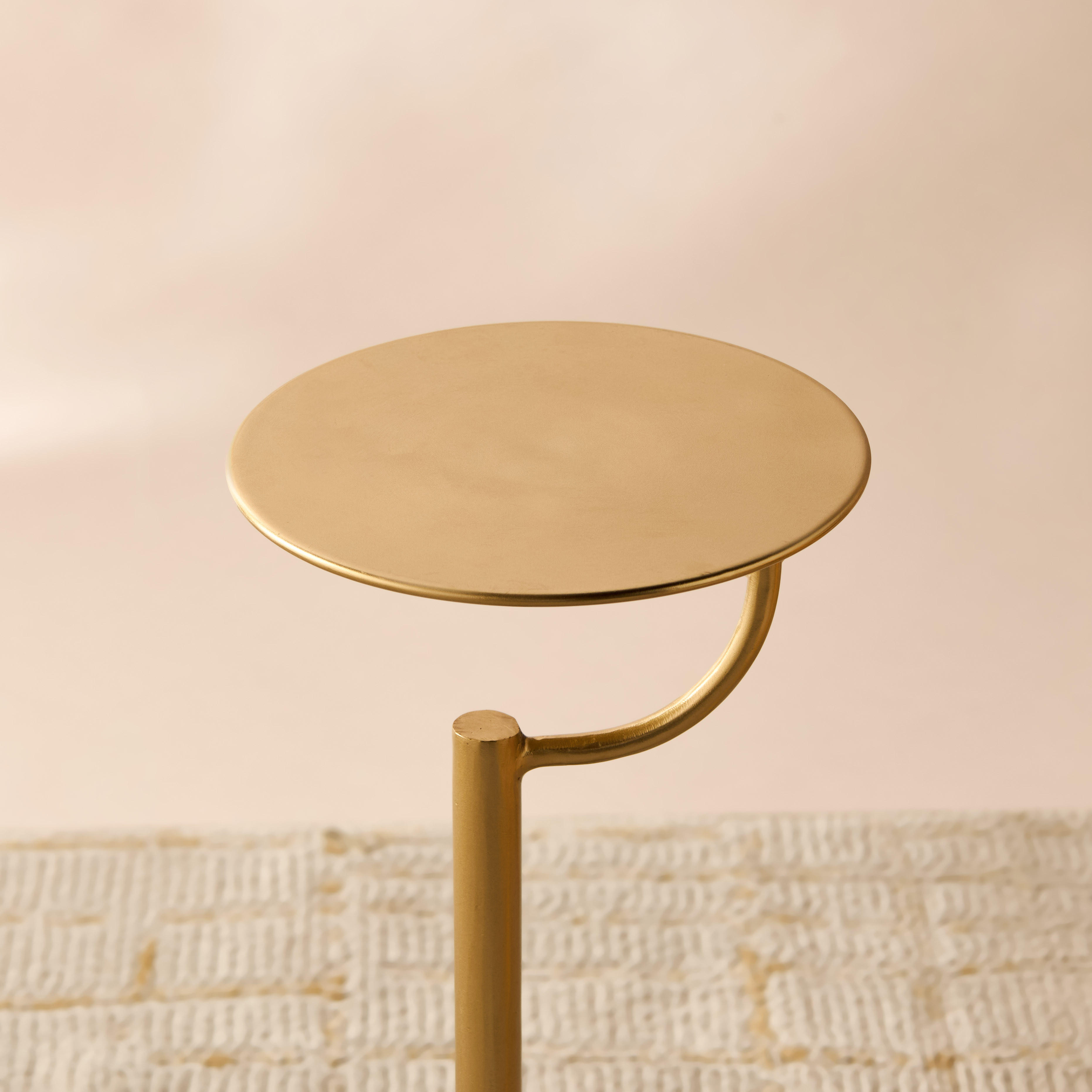 Metal Top Accent Table with Marble Base - 23x23x61 cms-furniture-livingroom-sideandendtables-image-4